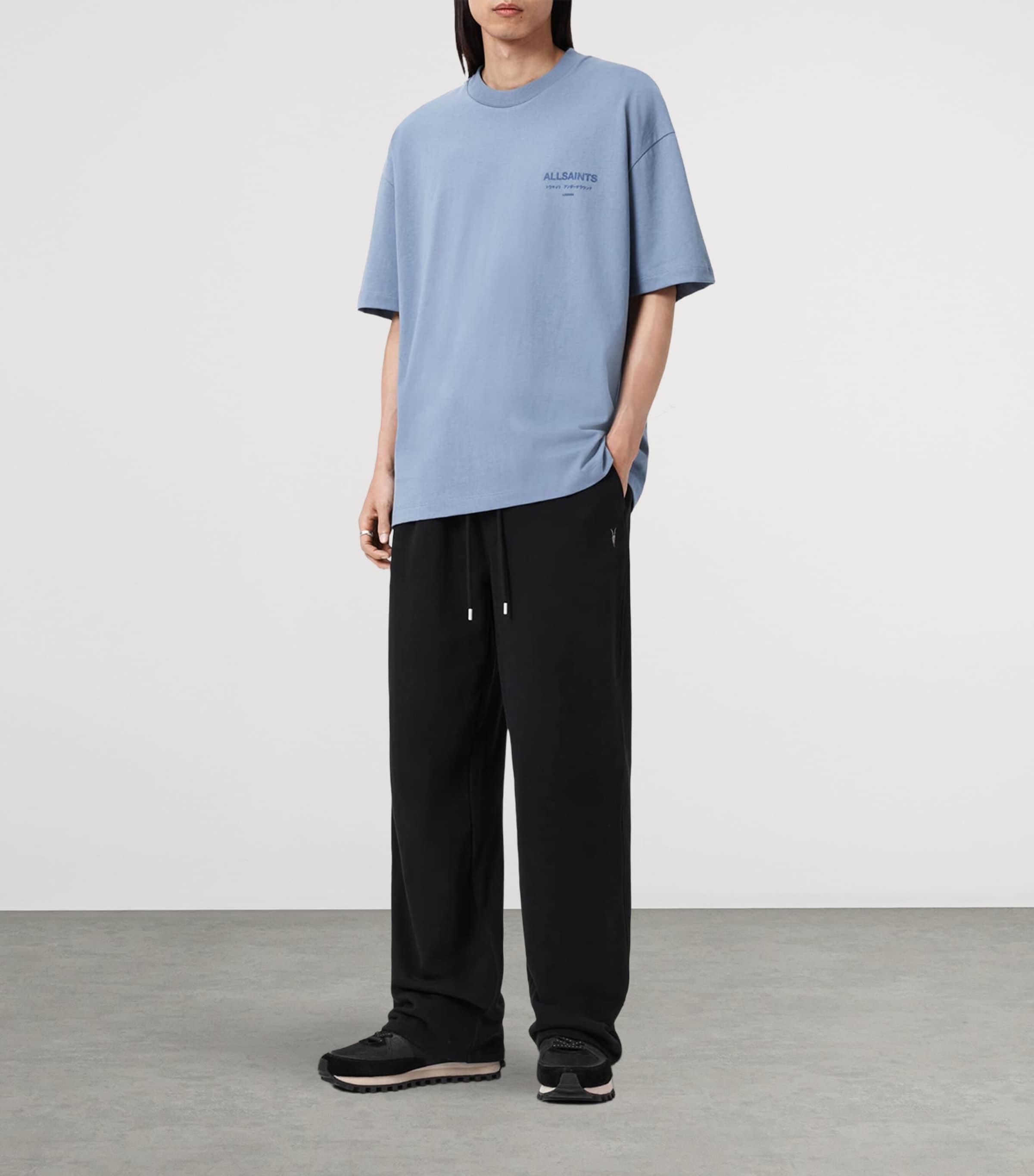 AllSaints Mens Organic Cotton Xander T-Shirt Coastline Blue Image 2