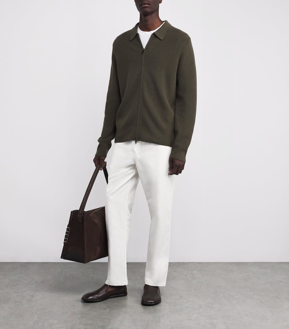 Cotton-Blend Jabari Straight Trousers CLEAR CREAM Image 2