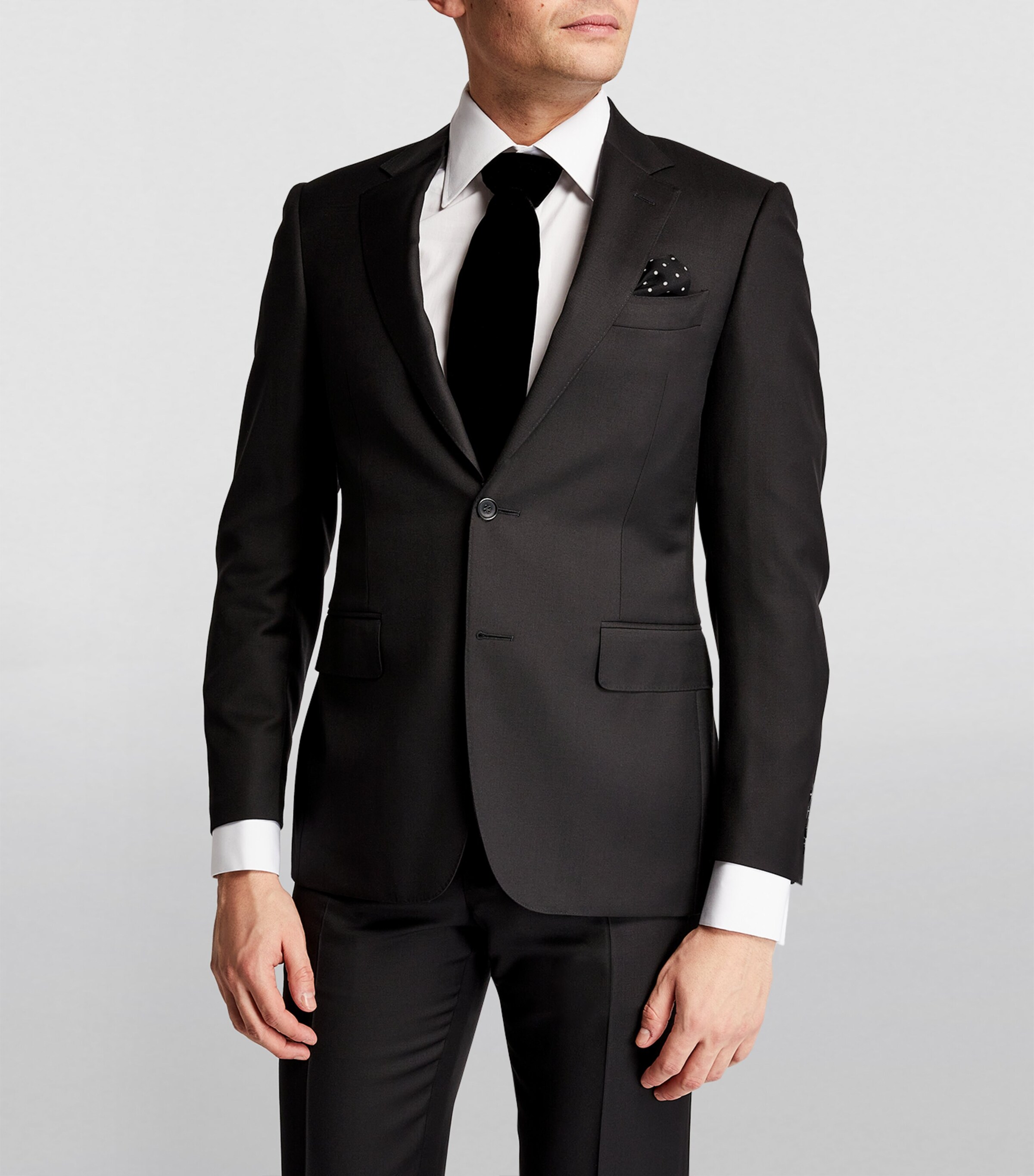 Ralph Lauren Purple Label Silk Polka-Dot Pocket Square Black Image 3