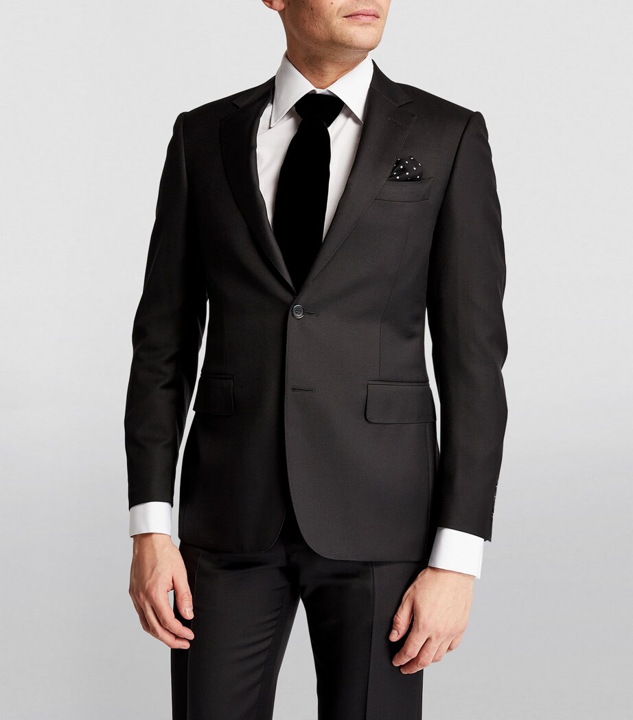 Ralph Lauren Purple Label Silk Polka-Dot Pocket Square Black Image 3