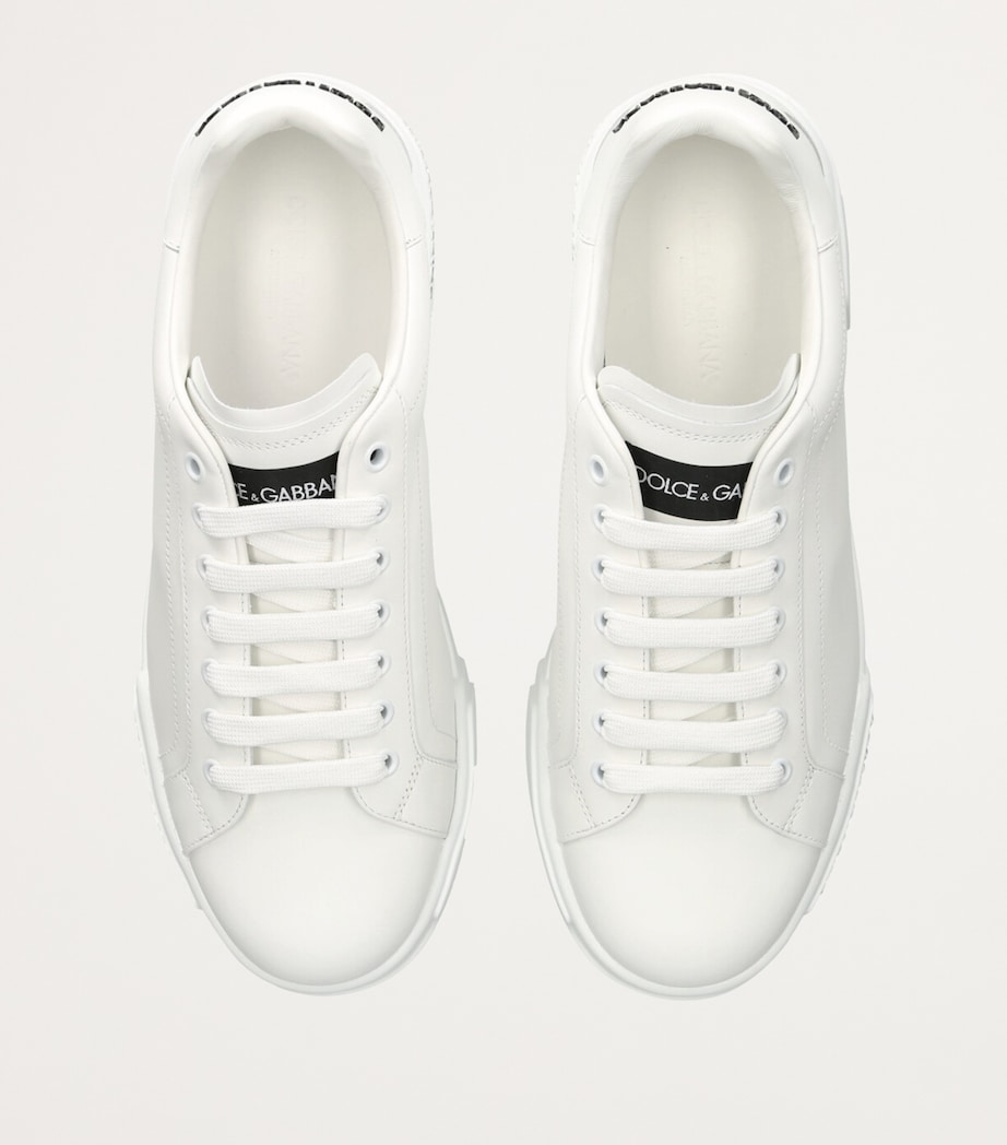 Dolce&Gabbana Leather Portofino Sneakers White Image 4