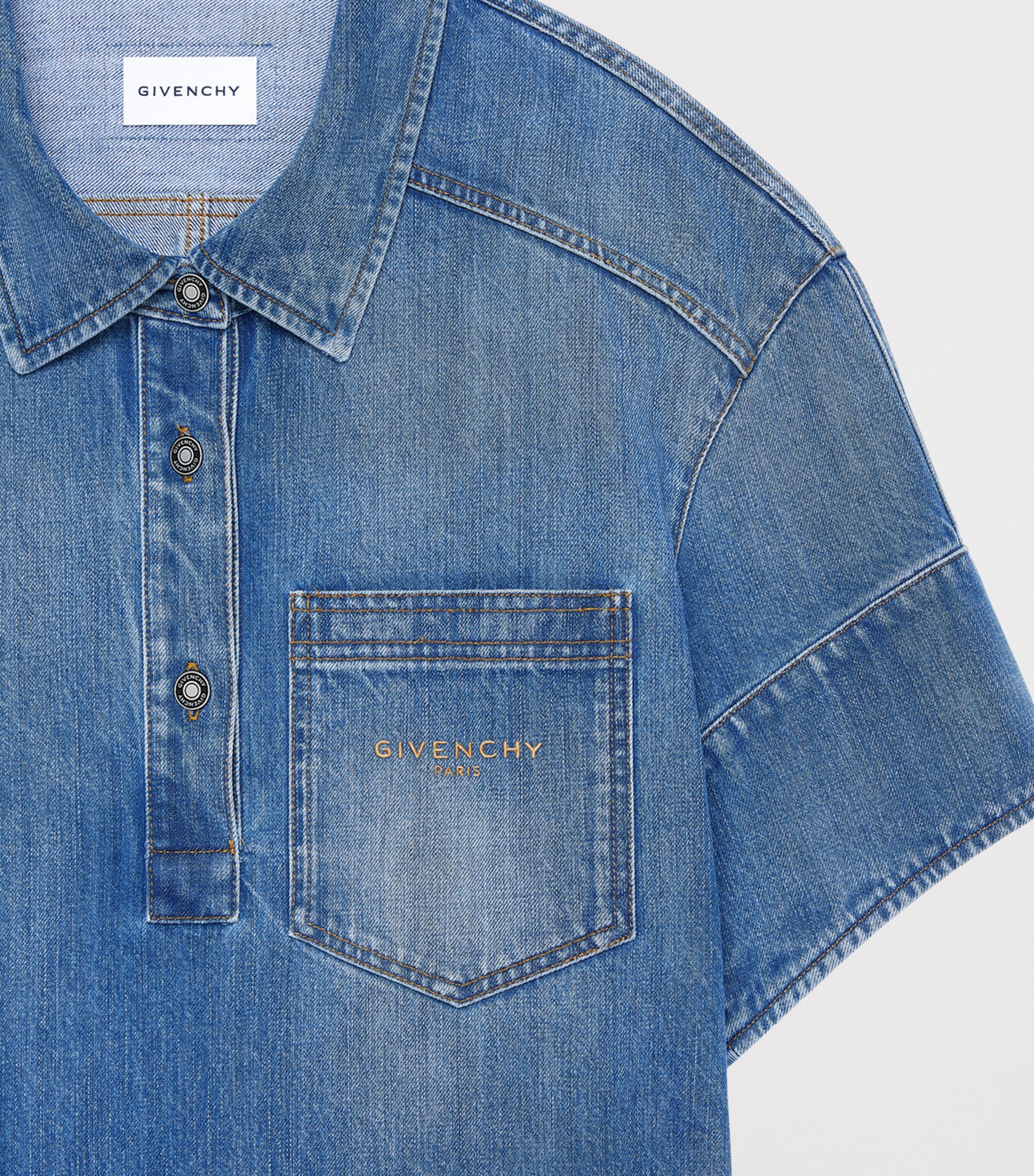 Givenchy Womens Denim Mini Shirt Dress Medium Blue Image 4