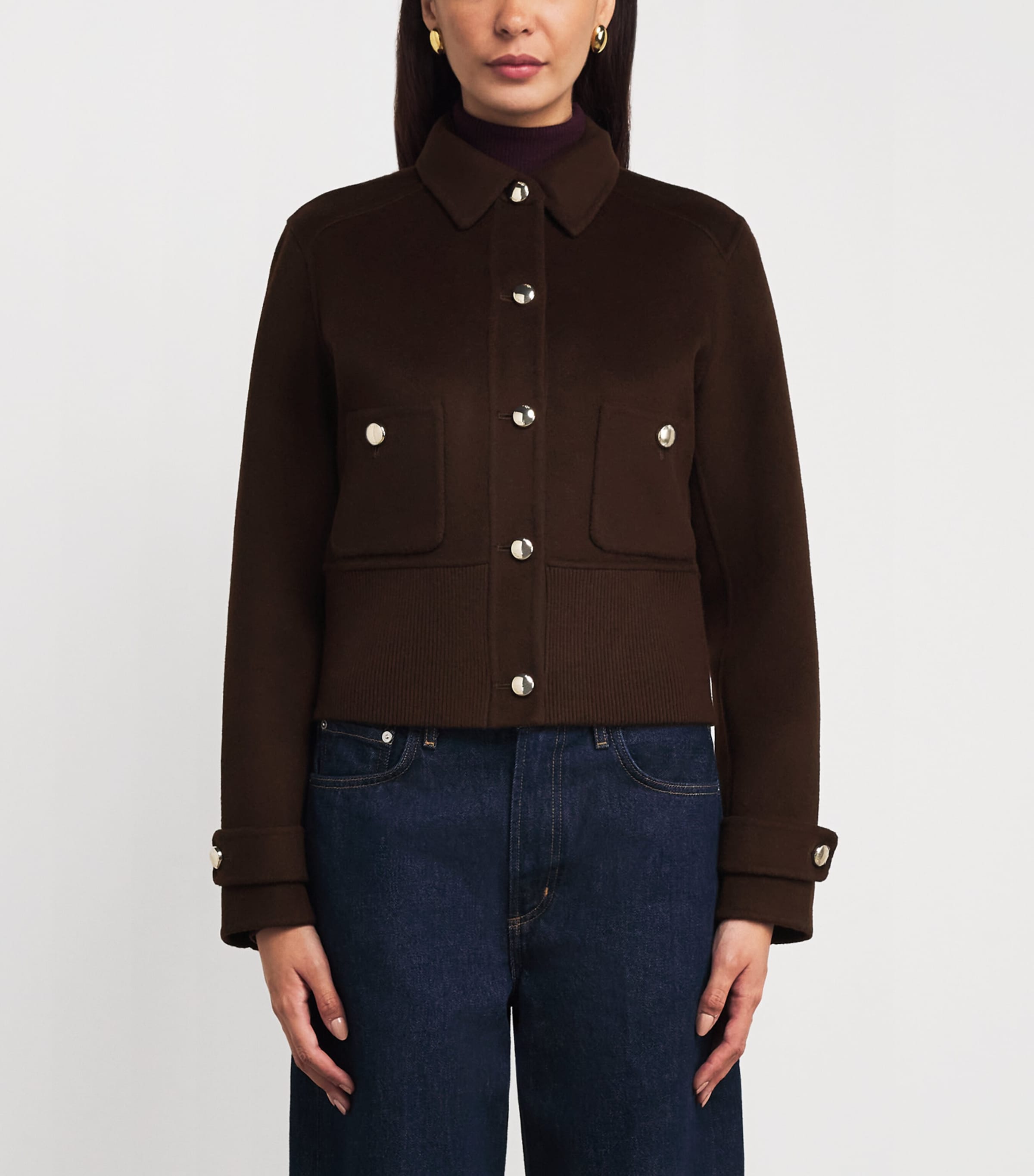 Wool-Blend Jacket DARK BROWN Image 3