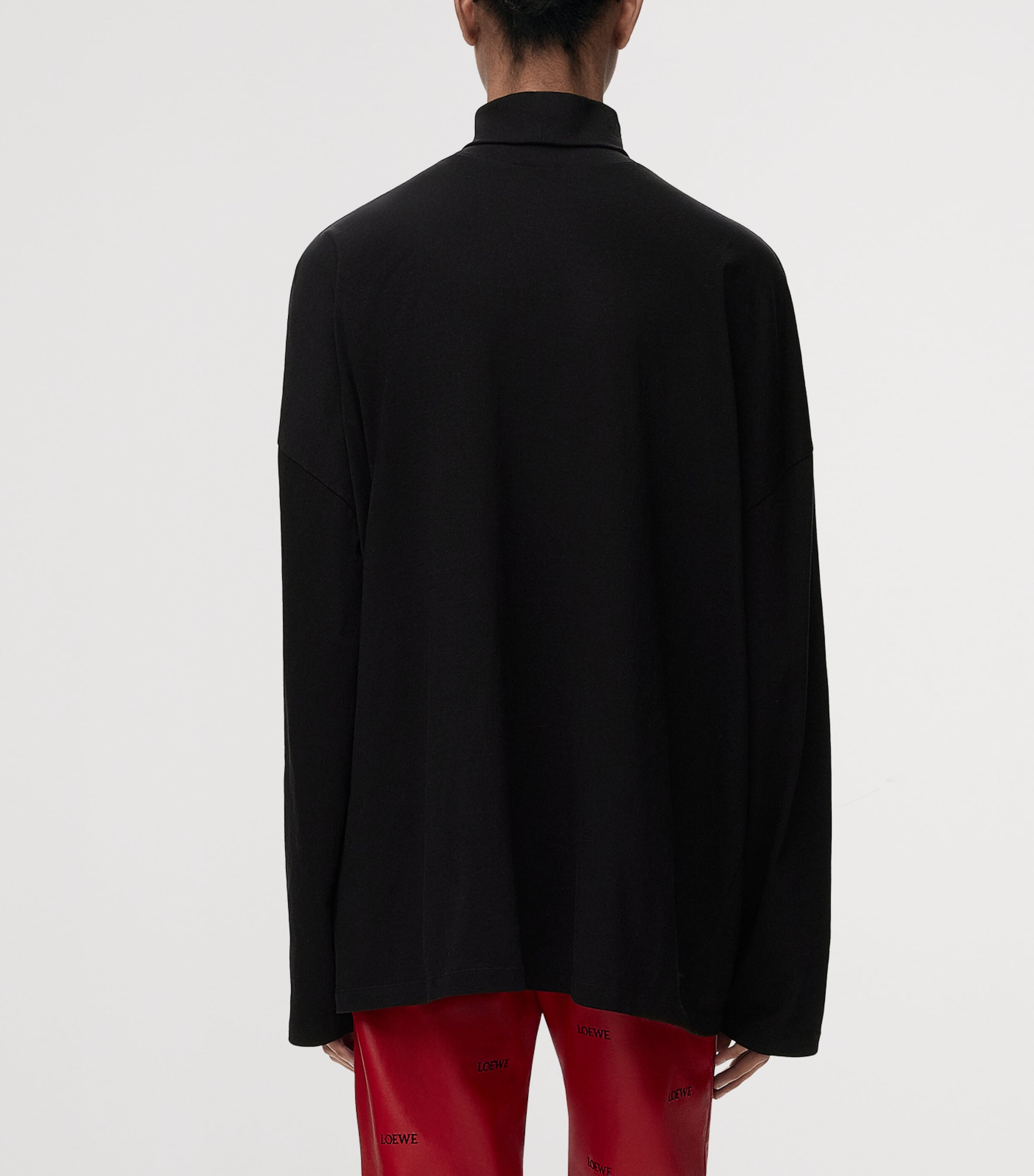 LOEWE Womens Rollneck Logo Sweater Black Image 4