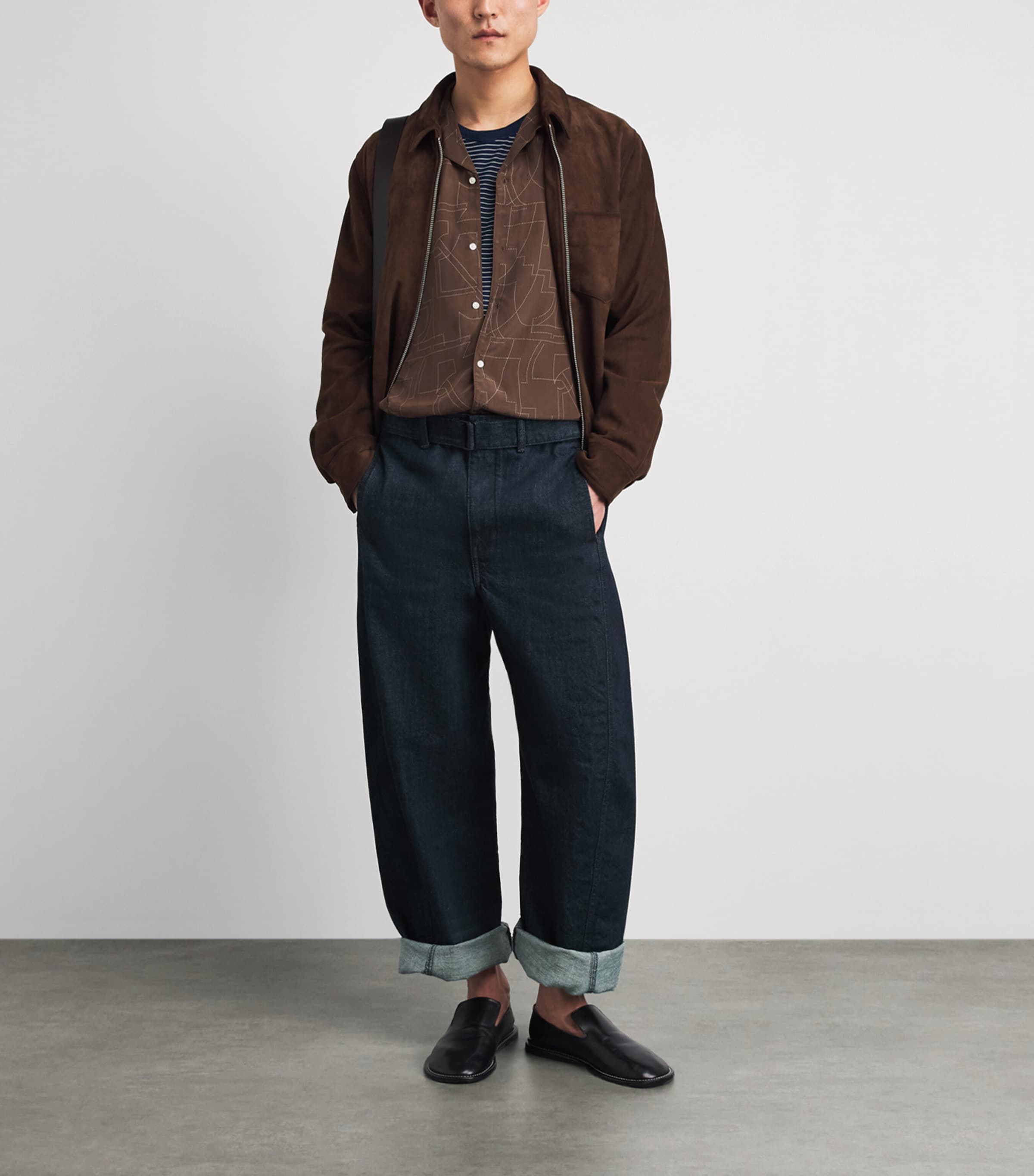 Officine Generale Mens Dotted Eren Shirt Coco/cream Image 2