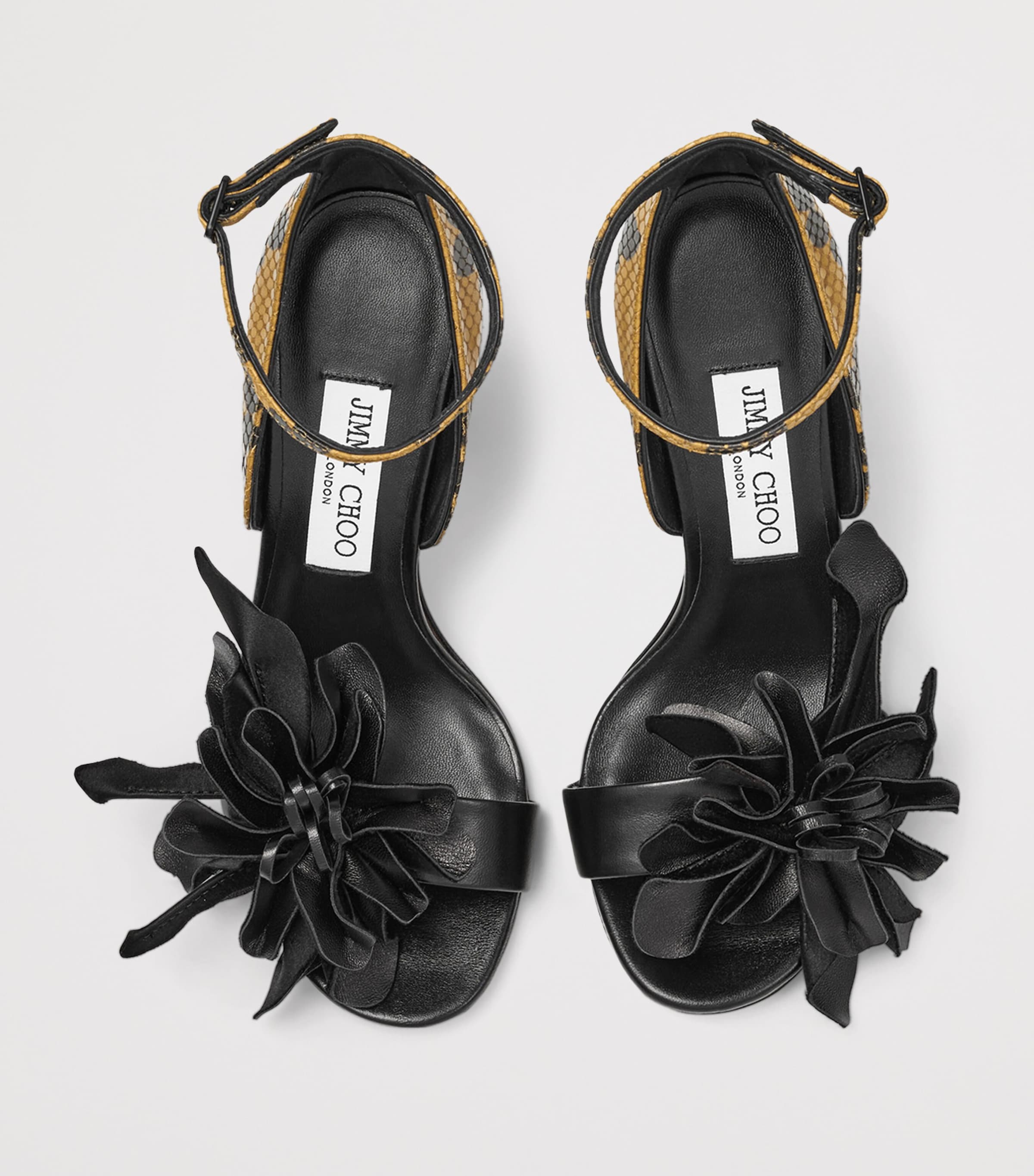 Jimmy Choo Coko 100 Leather Heeled Sandals 100 Black/cigar/black Image 4