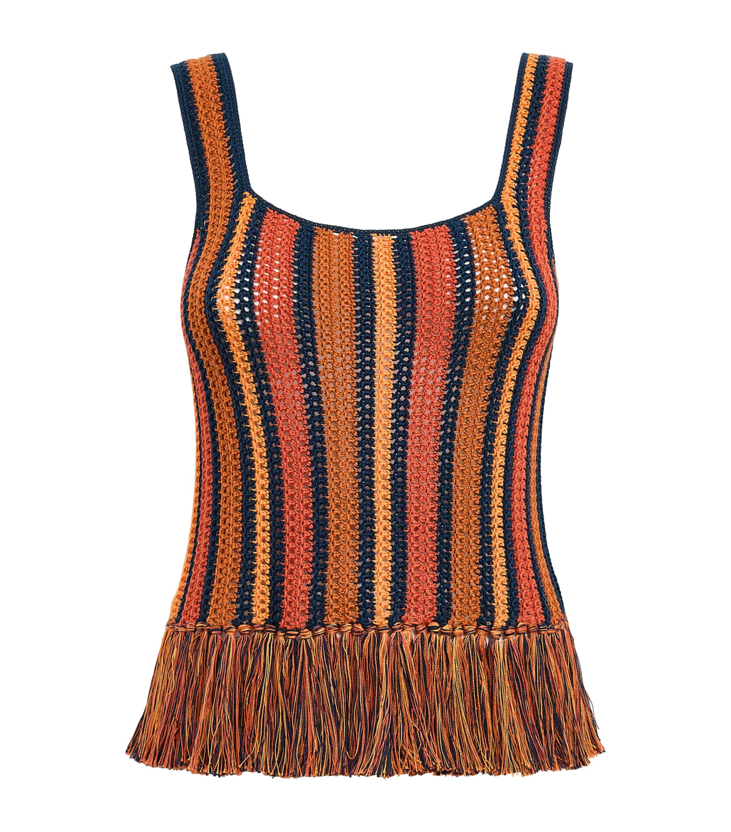 ESCVDO Womens Fringe Misti Top Sunset Image 1
