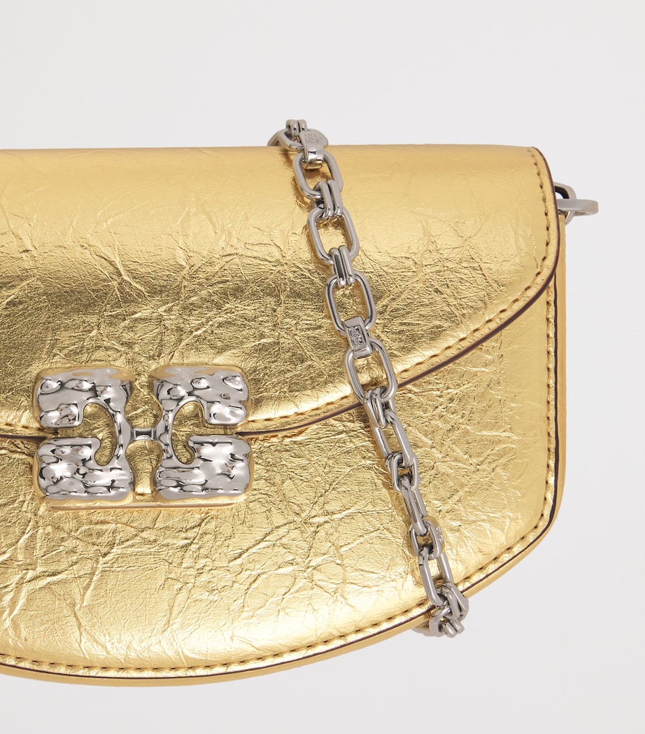 GANNI Metallic Lulu Cross-Body Bag Gold Image 6