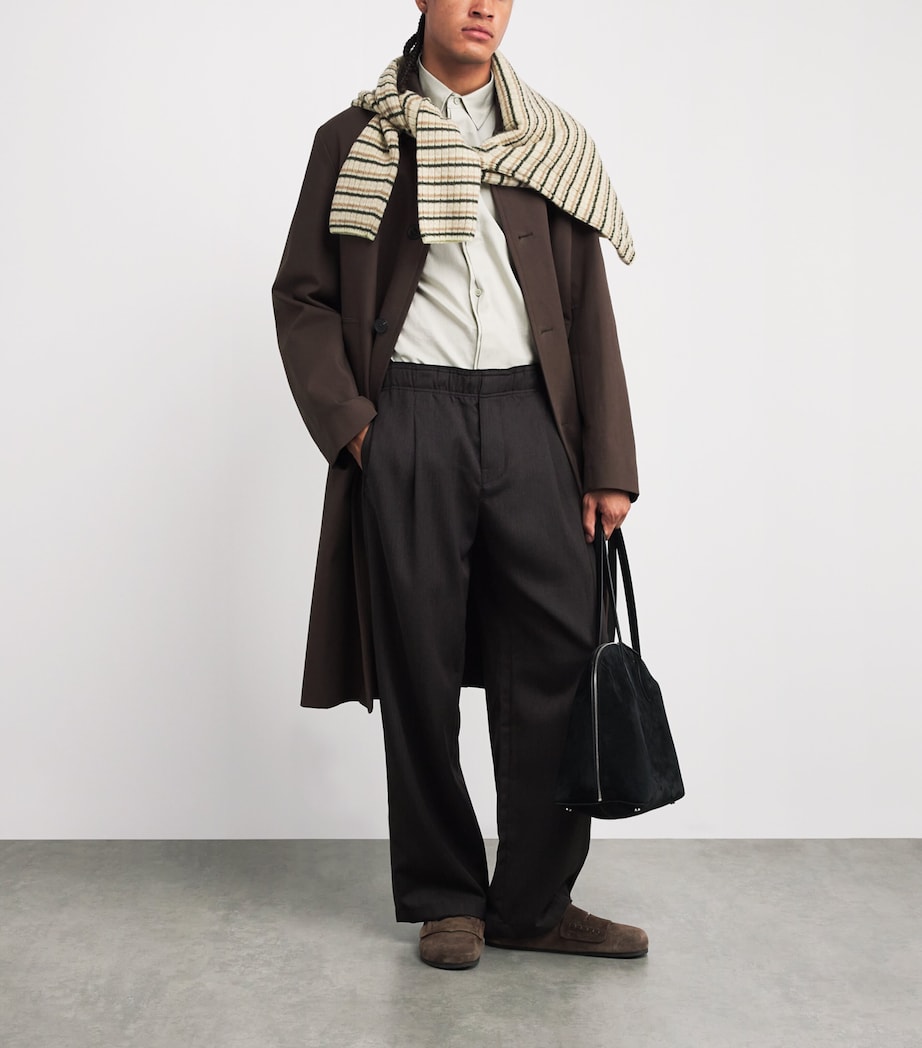 Suede Mule Loafers 880-DARK BROWN Image 6