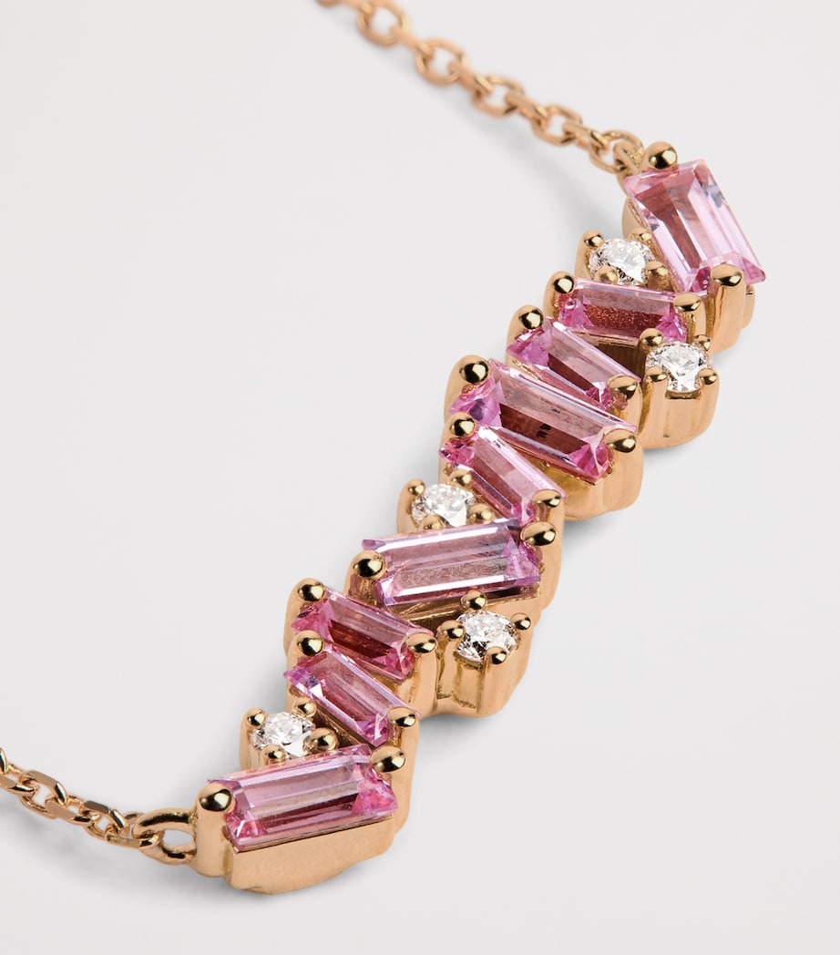 Yellow Gold, Diamond and Sapphire Frenzy Necklace 18K RG/P Image 4