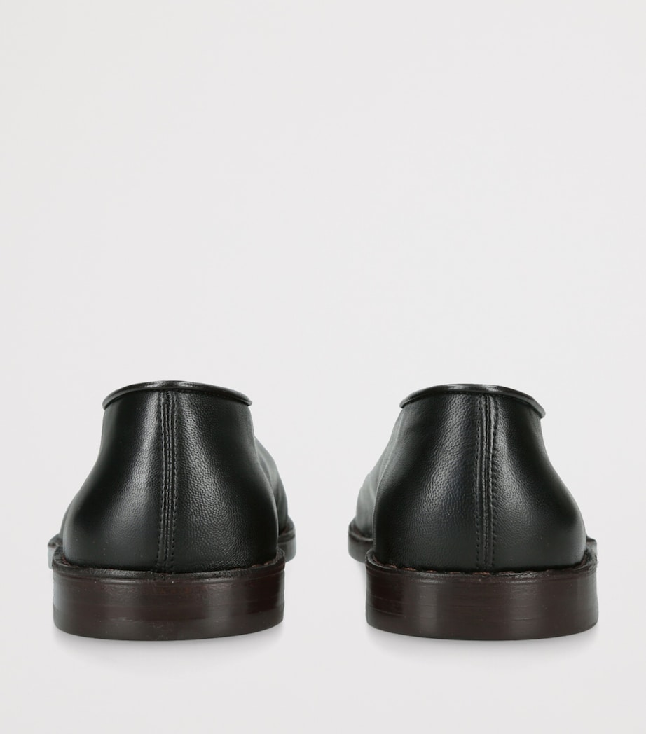 Lemaire Leather Piped Slippers Black Image 2