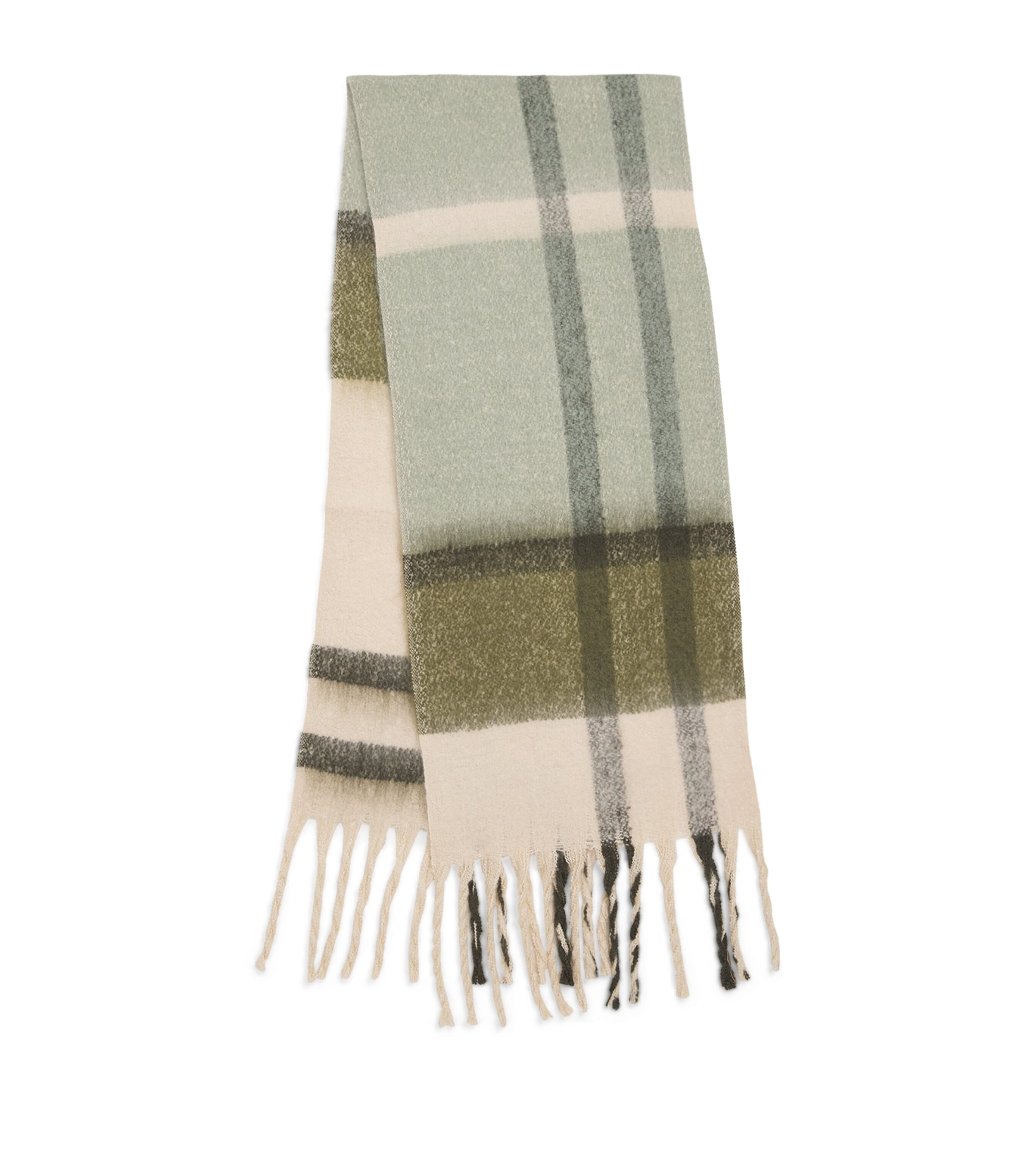 Barbour Tartan Isla Bouclé Scarf In Green