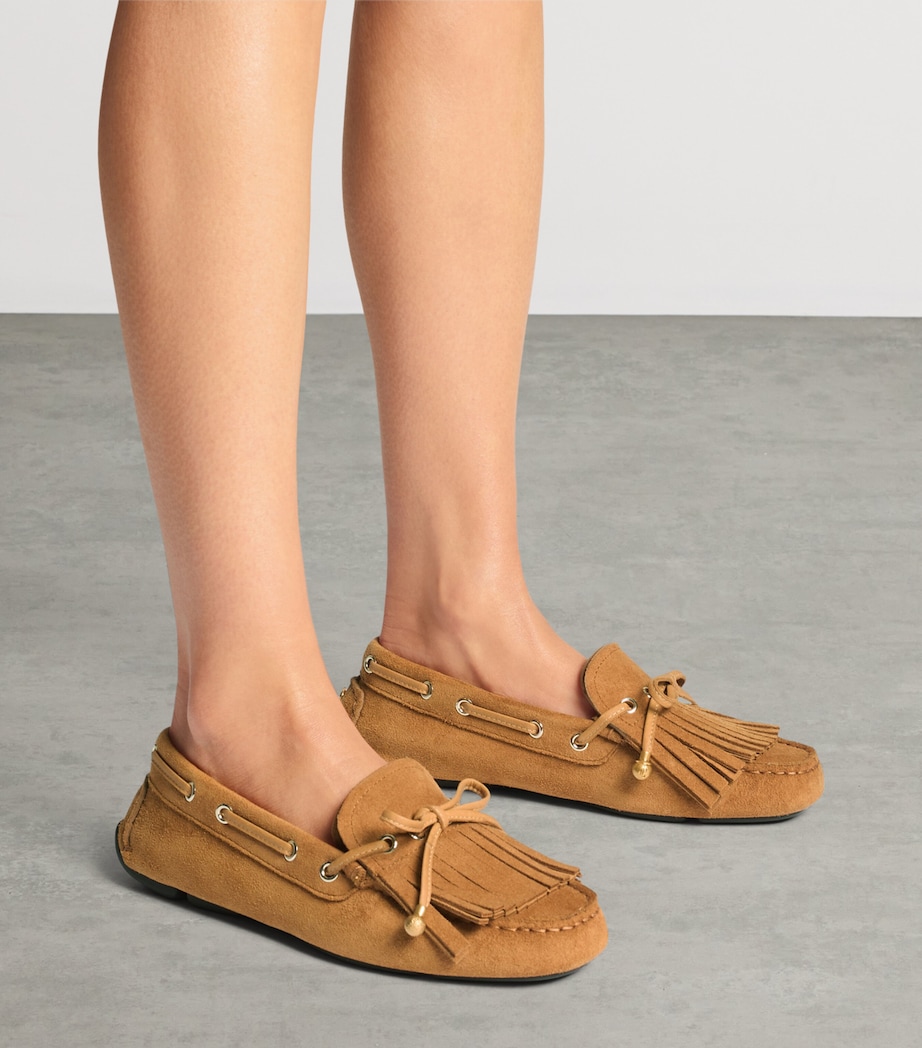 Jimmy Choo Manon Flat Suede Loafers Toffee/gold Image 2