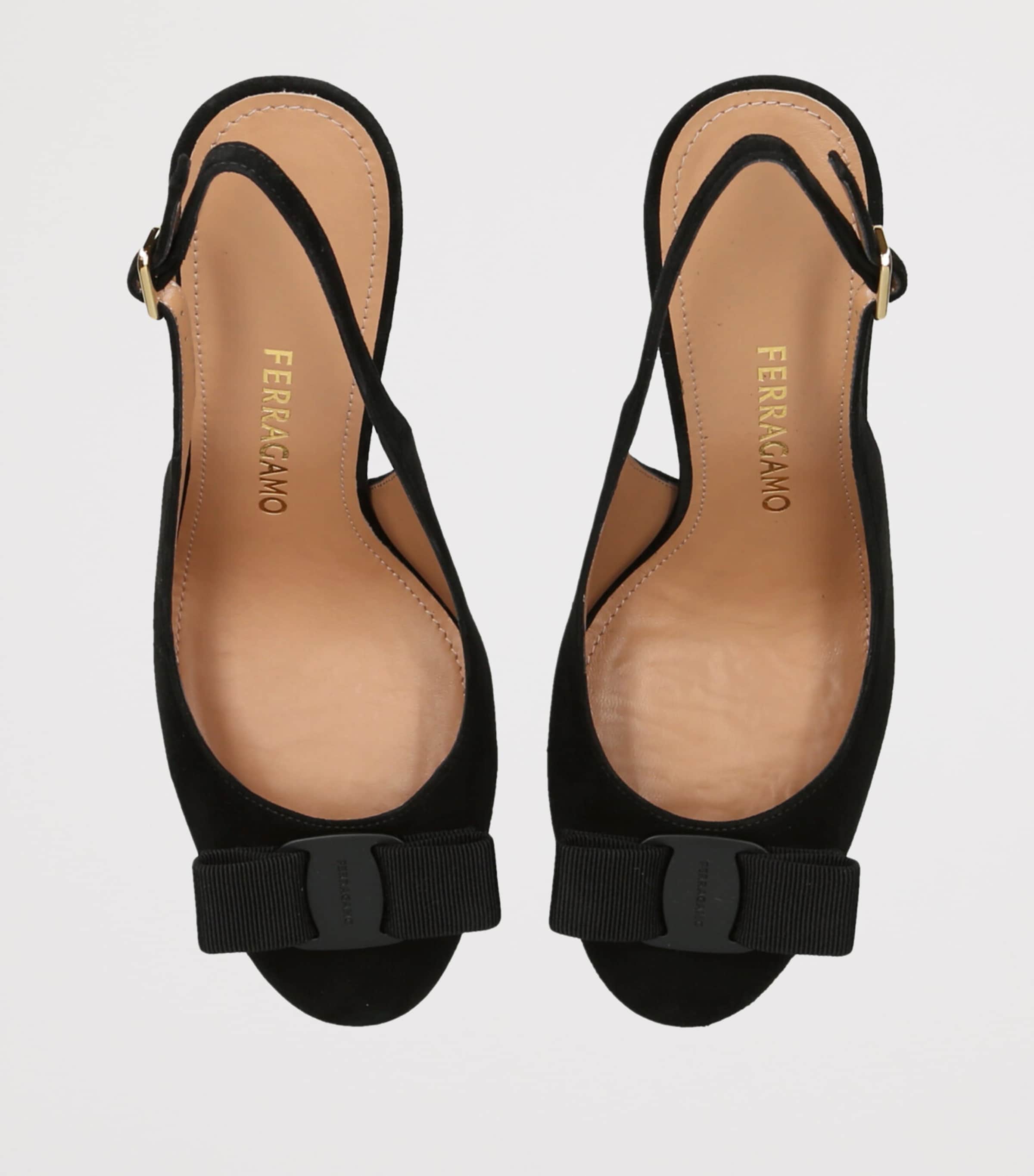 Suede Vibily Slingback Pumps 95 BLACK Image 4