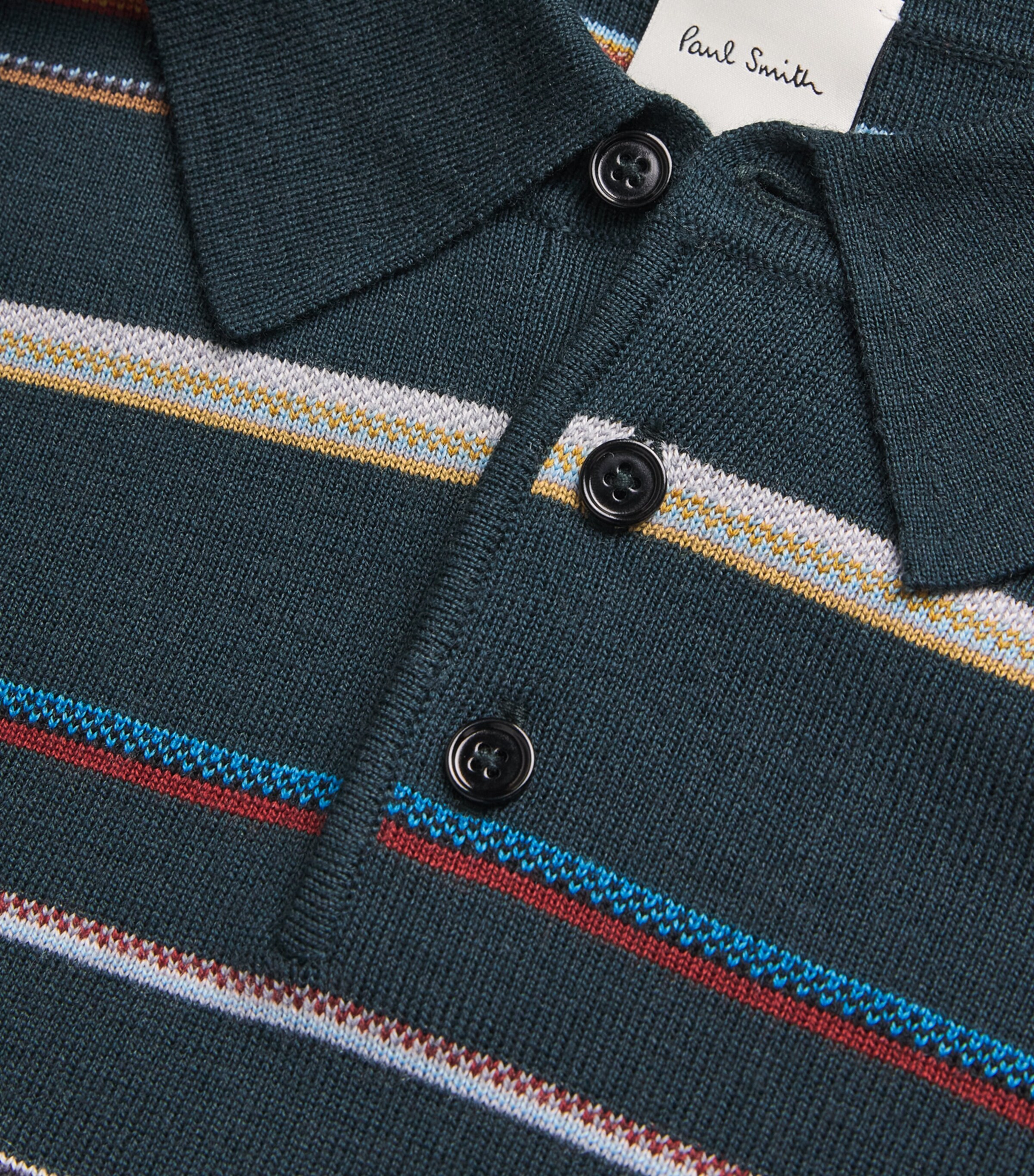 Merino Signature Stripe Polo Shirt GREEN-38 Image 5