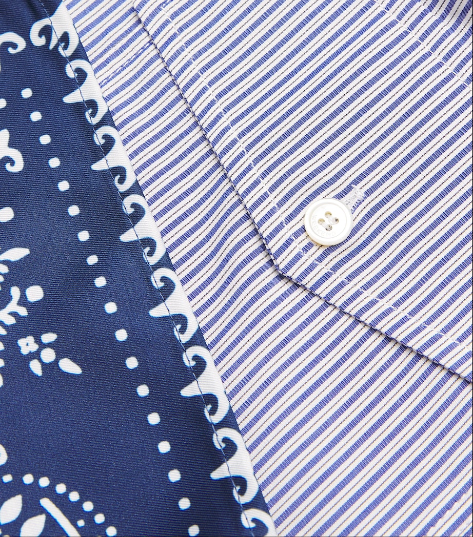 Cotton Cropped Shirt NAVY Image 5