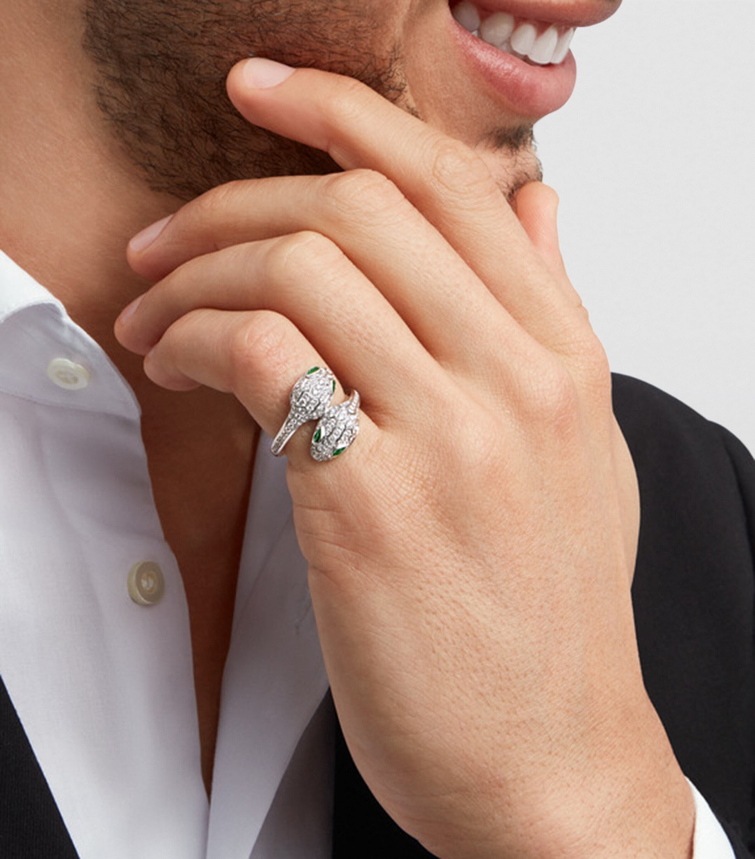 White Gold, Diamond and Emerald Serpenti Seduttori Ring WHITE GOLD Image 5