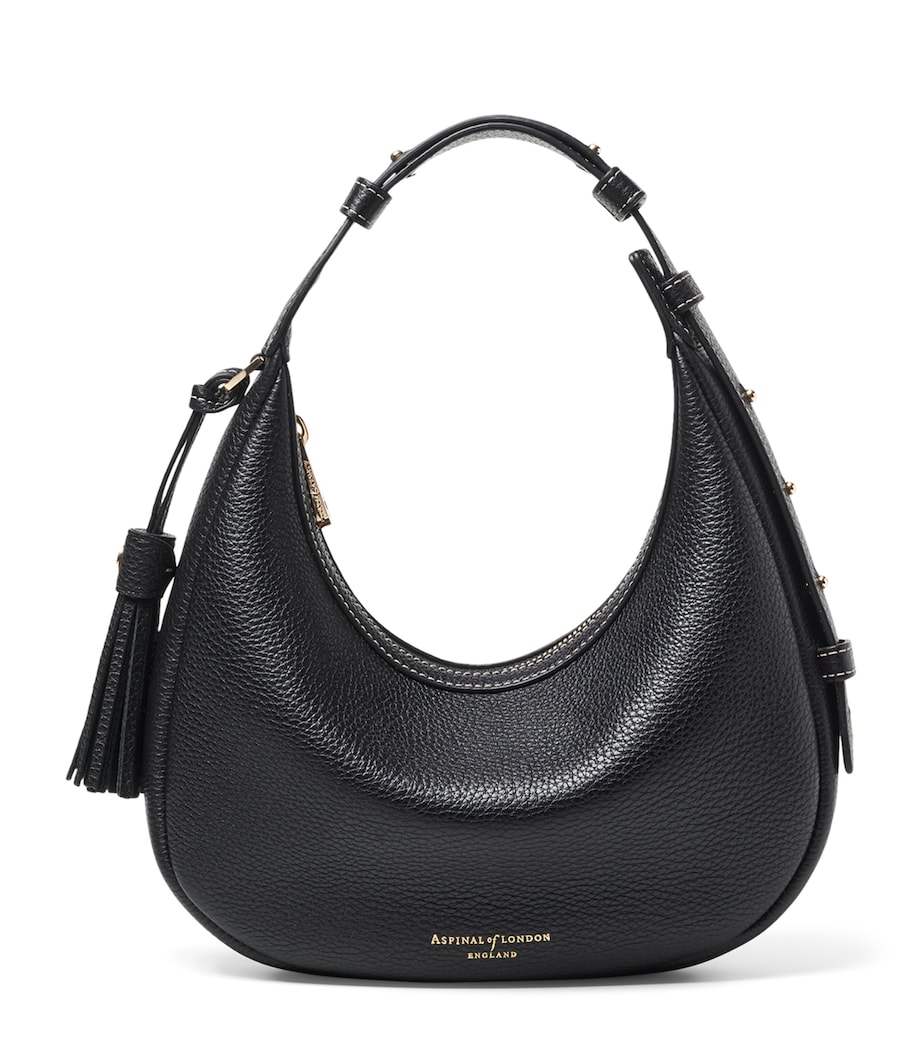 Aspinal Of London Mini Soho Crescent Shoulder Bag Black Image 1