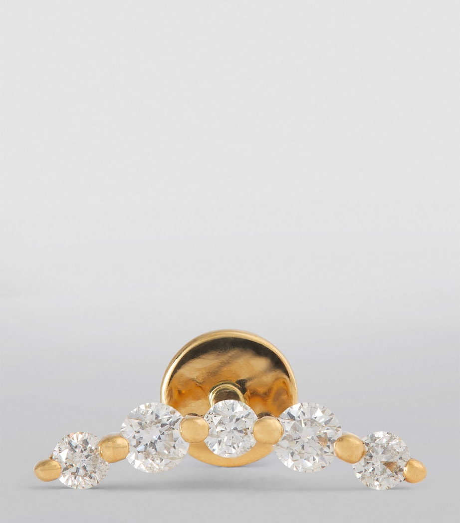 Yellow Gold and Diamond Curvy Single Earring YELLOW GOLD Image 2