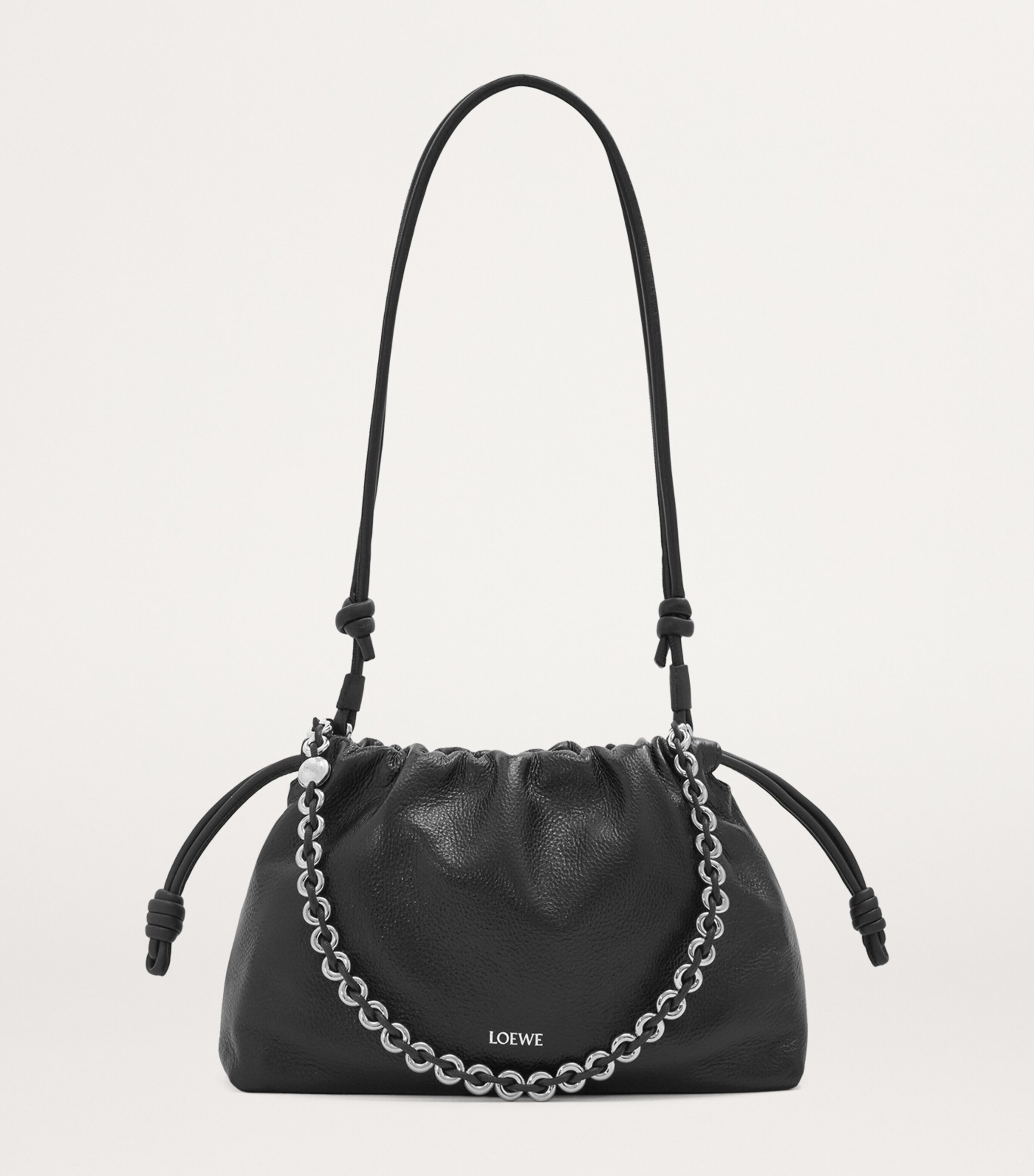 LOEWE Medium Leather Flamenco Purse Black Image 4