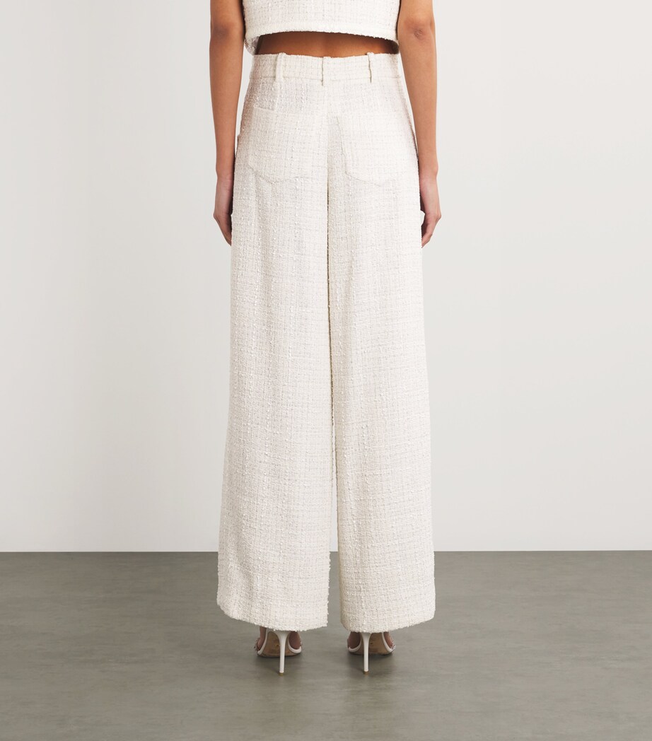 Tweed Wide-Leg Trousers ECRU Image 4