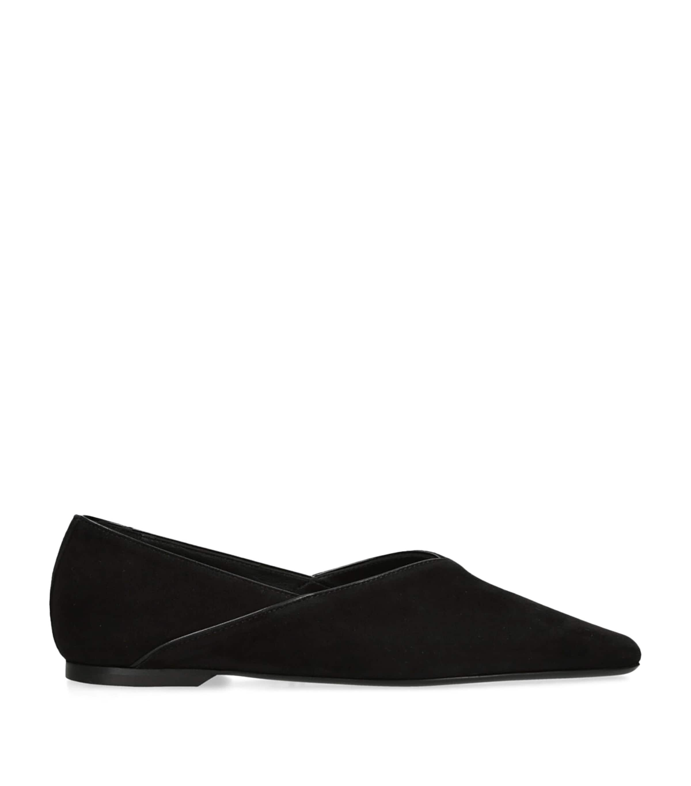 Shop Totême Suede The Everyday Ballet Flats In Black