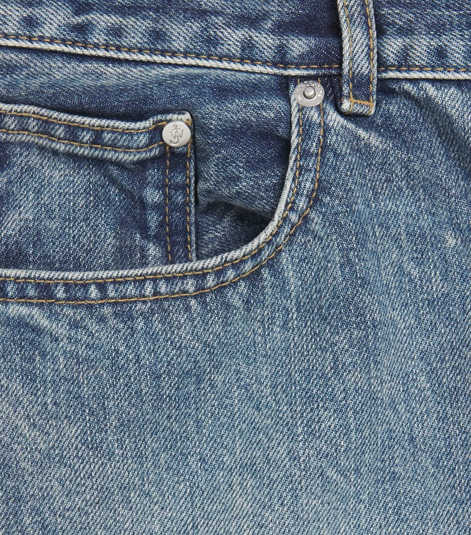 JW Anderson Mens Selvedge Denim Straight Jeans Mid Blue Image 6