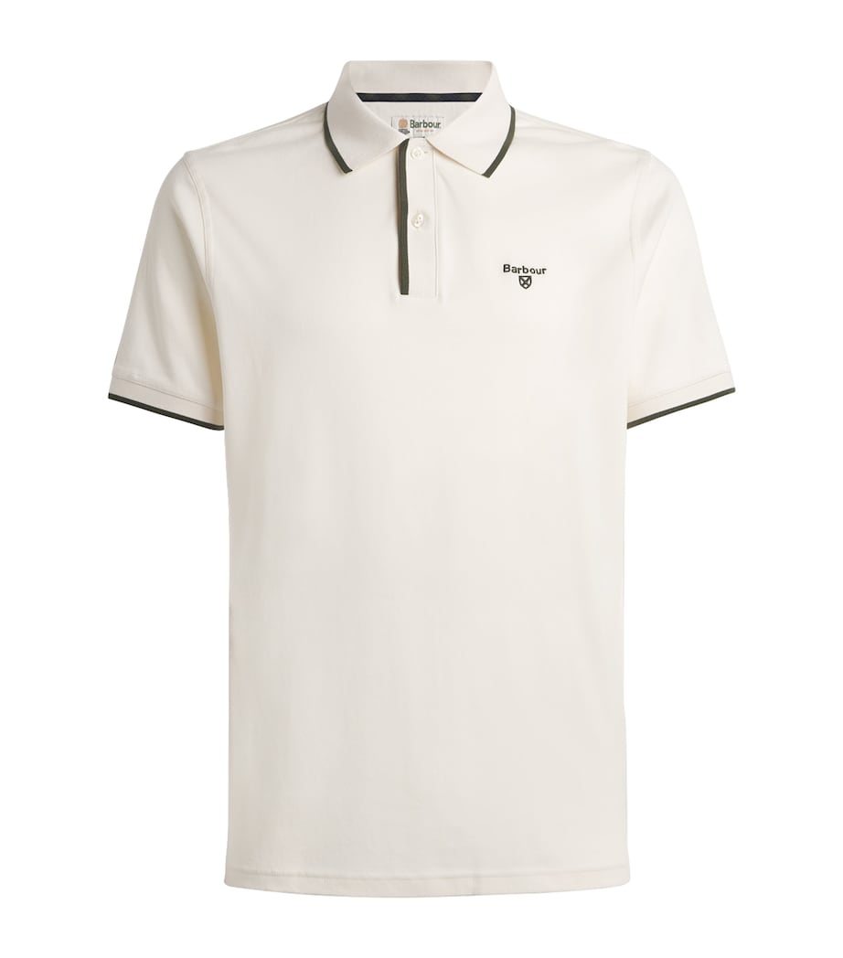 Barbour Mens Callock Polo Shirt Whisper White Image 1