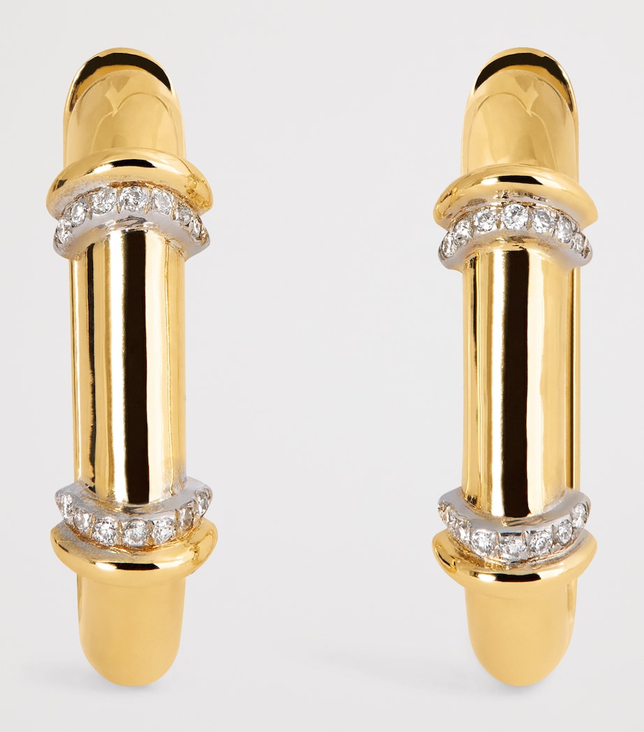 Yellow Gold and Diamond Lot N*93 Buoy Lock Earrings YELLOW GOLD Image 3