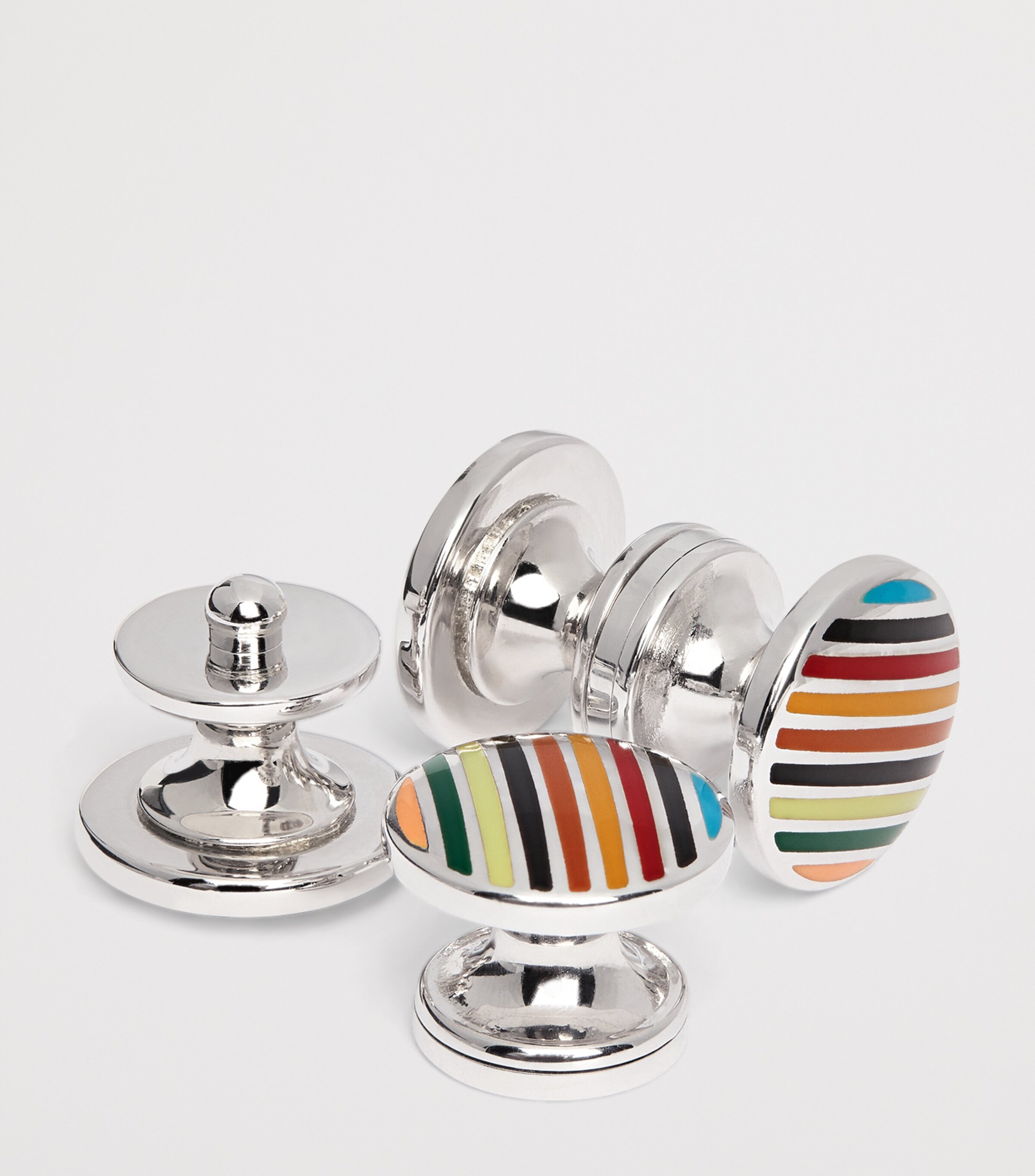 Paul Smith Signature Stripe Round Cufflinks Coloured Image 5