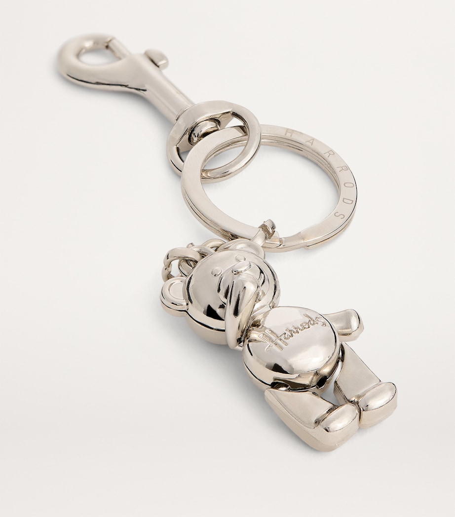Harrods Jointed Bear Keyring Silver Image 2
