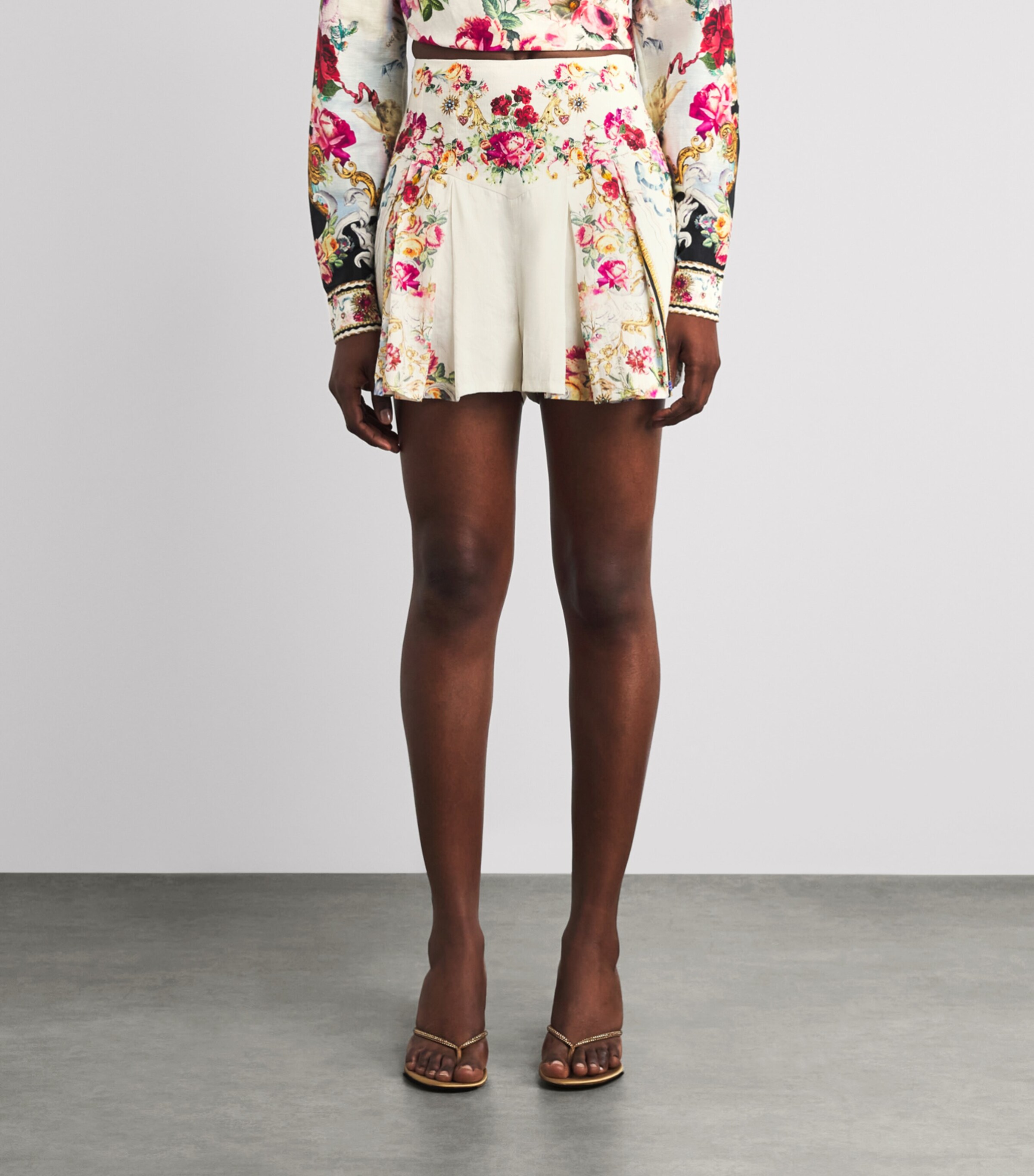 Camilla Womens Linen-Silk Embellished Shorts Torero Libertine Image 4