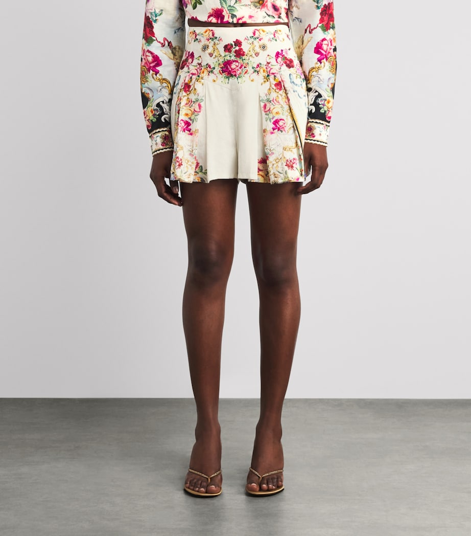 Camilla Womens Linen-Silk Embellished Shorts Torero Libertine Image 4