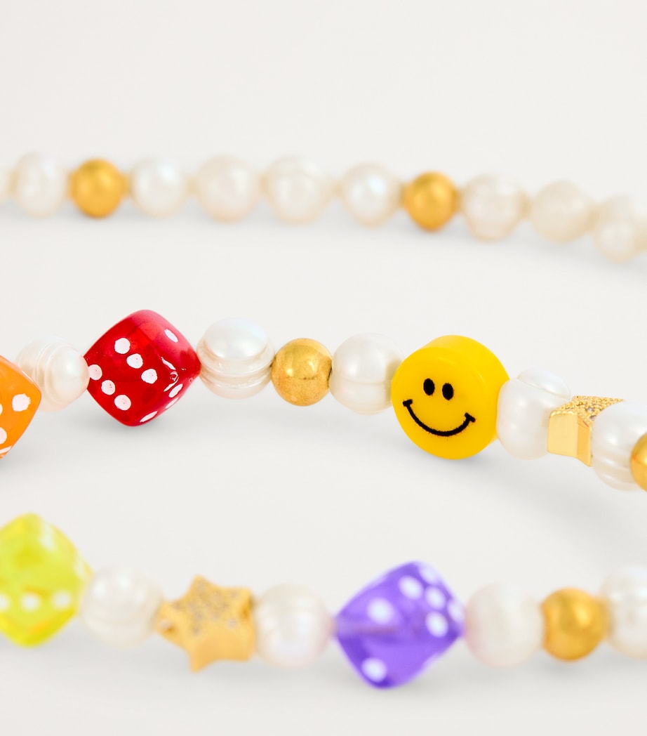 Nialaya Jewelry Pearl-Detail Pair of Dice Necklace White/multi Image 5