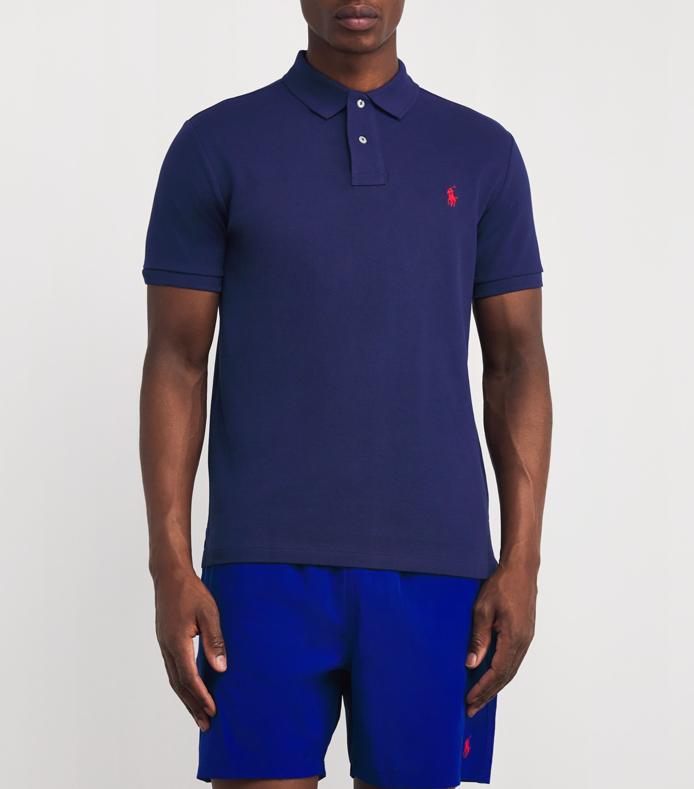 Cotton Mesh Custom-Fit Polo Shirt NEWPORT NAVY Image 3