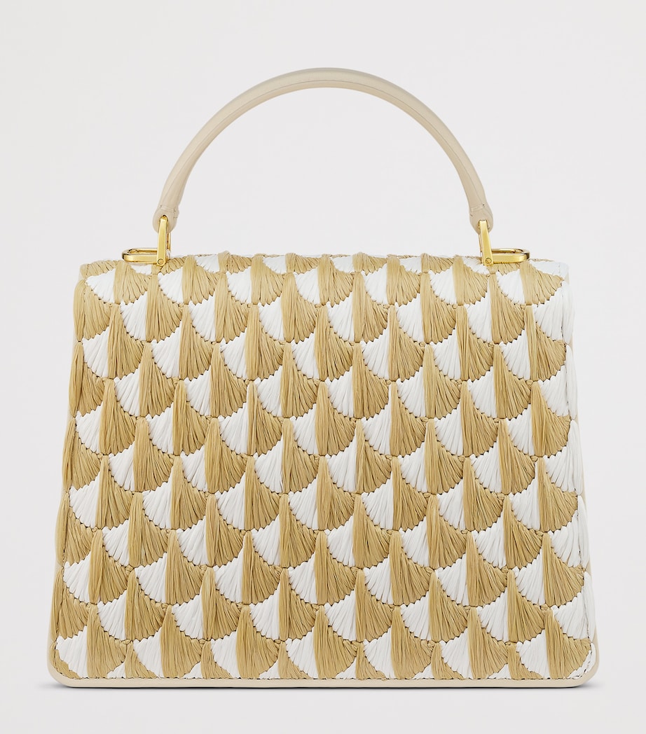 Bvlgari Medium Raffia Serpenti Forever Top-Handle Bag Beige Medium Image 4