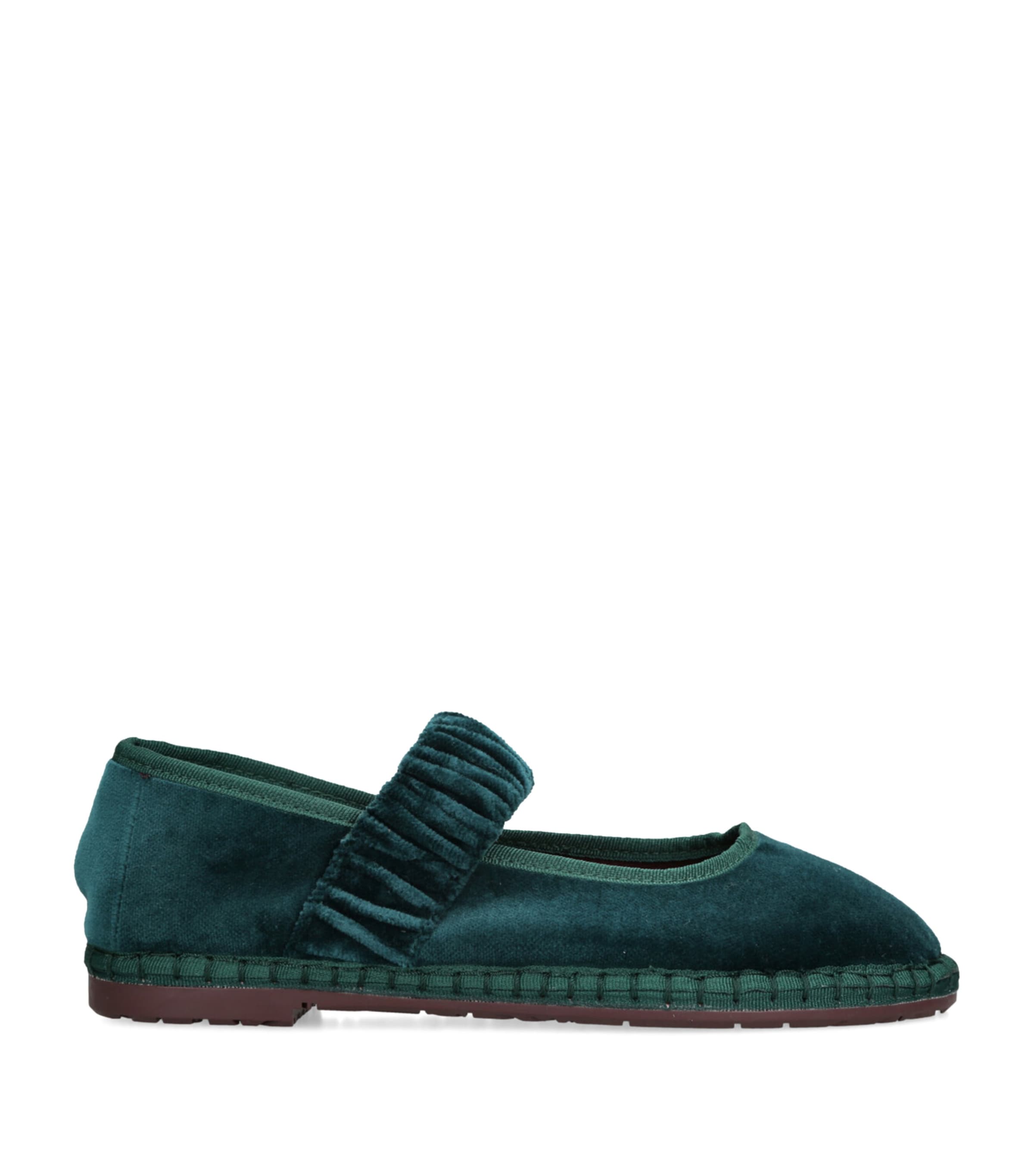 Flabelus Velvet Mafalda Espadrilles In Green