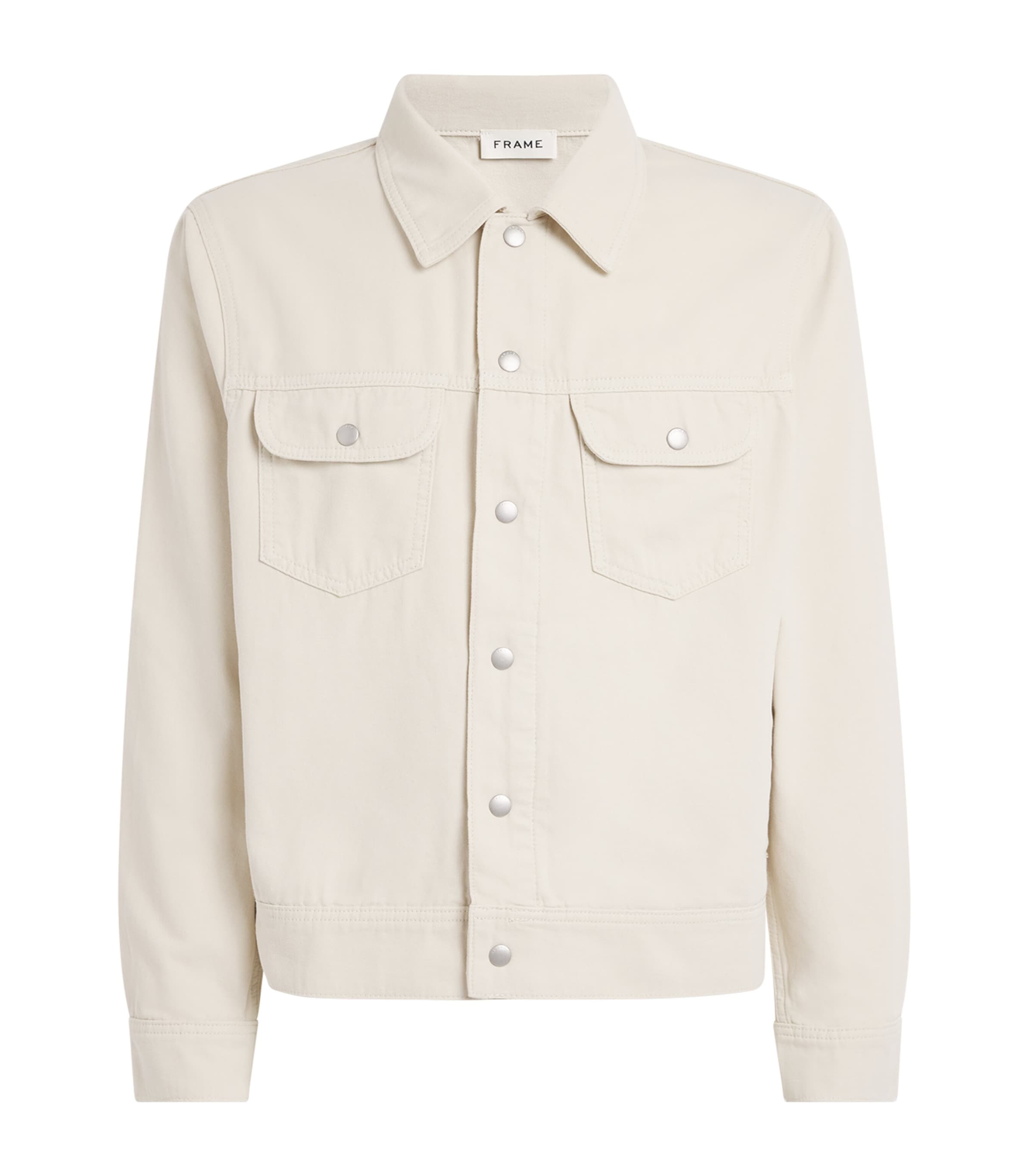 Cotton Canvas Trucker Jacket OFF WHITE Image 1