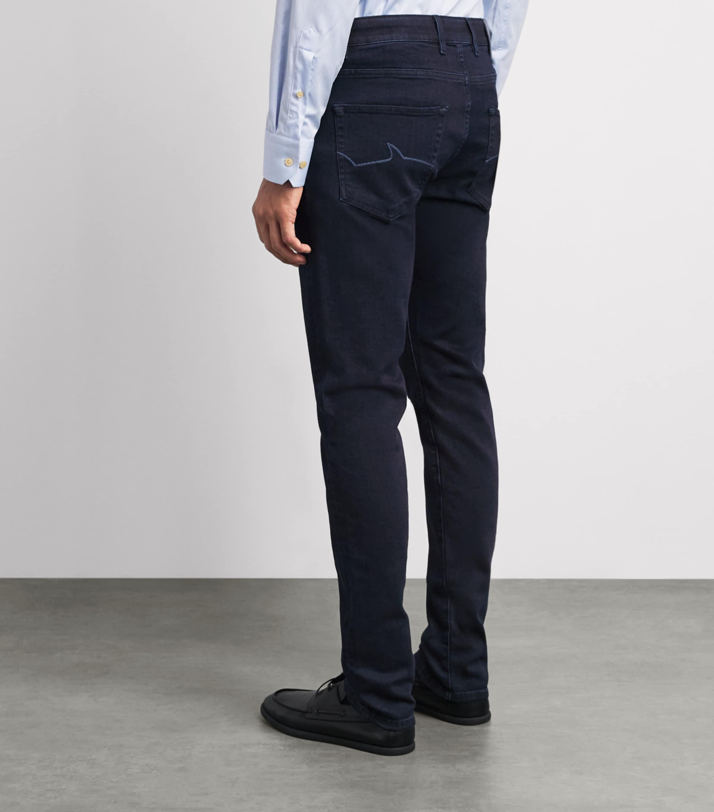 Paul & Shark Mens Overdyed Straight Jeans Blu Scuro Jeans Image 5