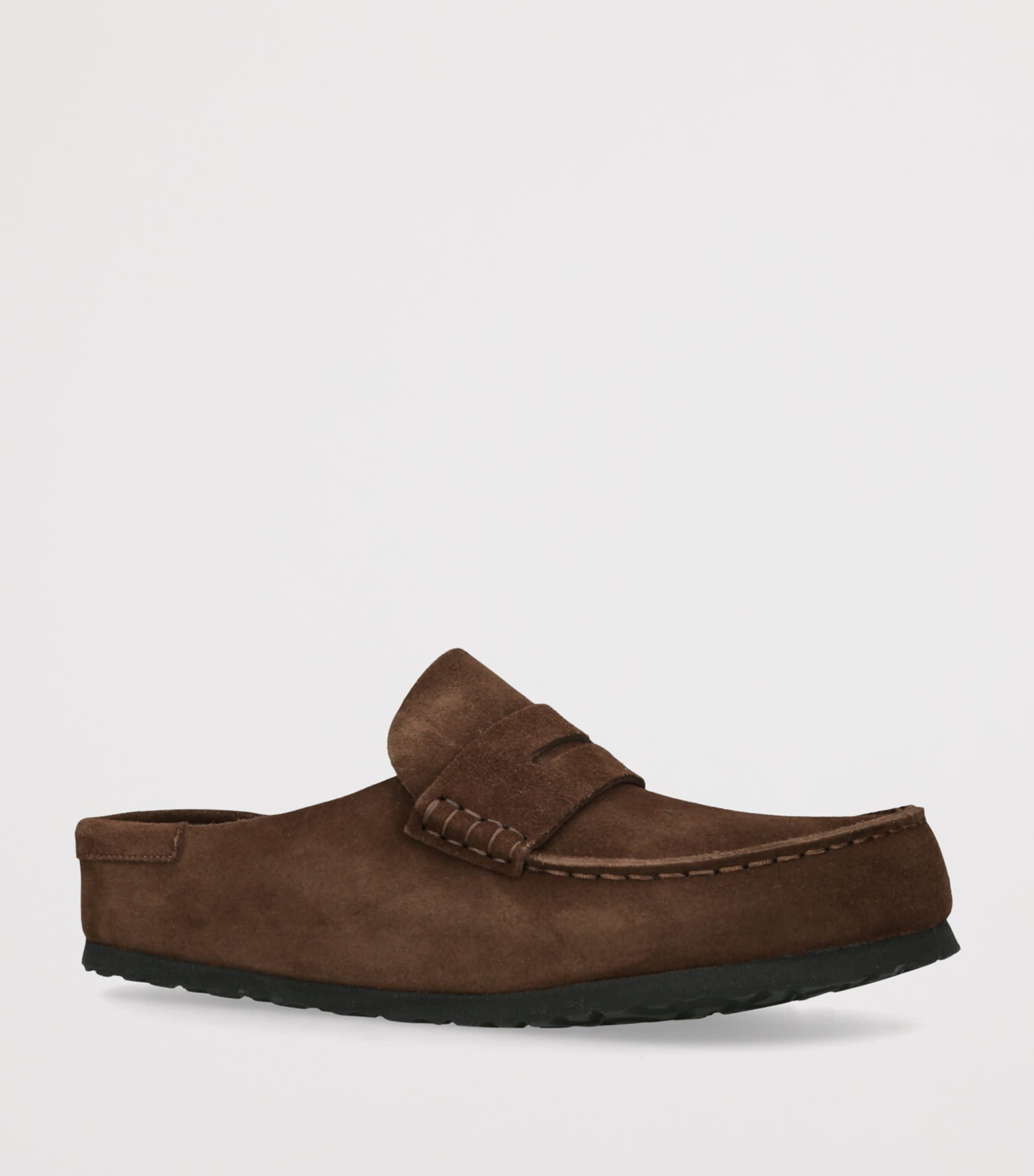 Birkenstock Suede Naples Wrapped Clogs Dark Brown Image 3