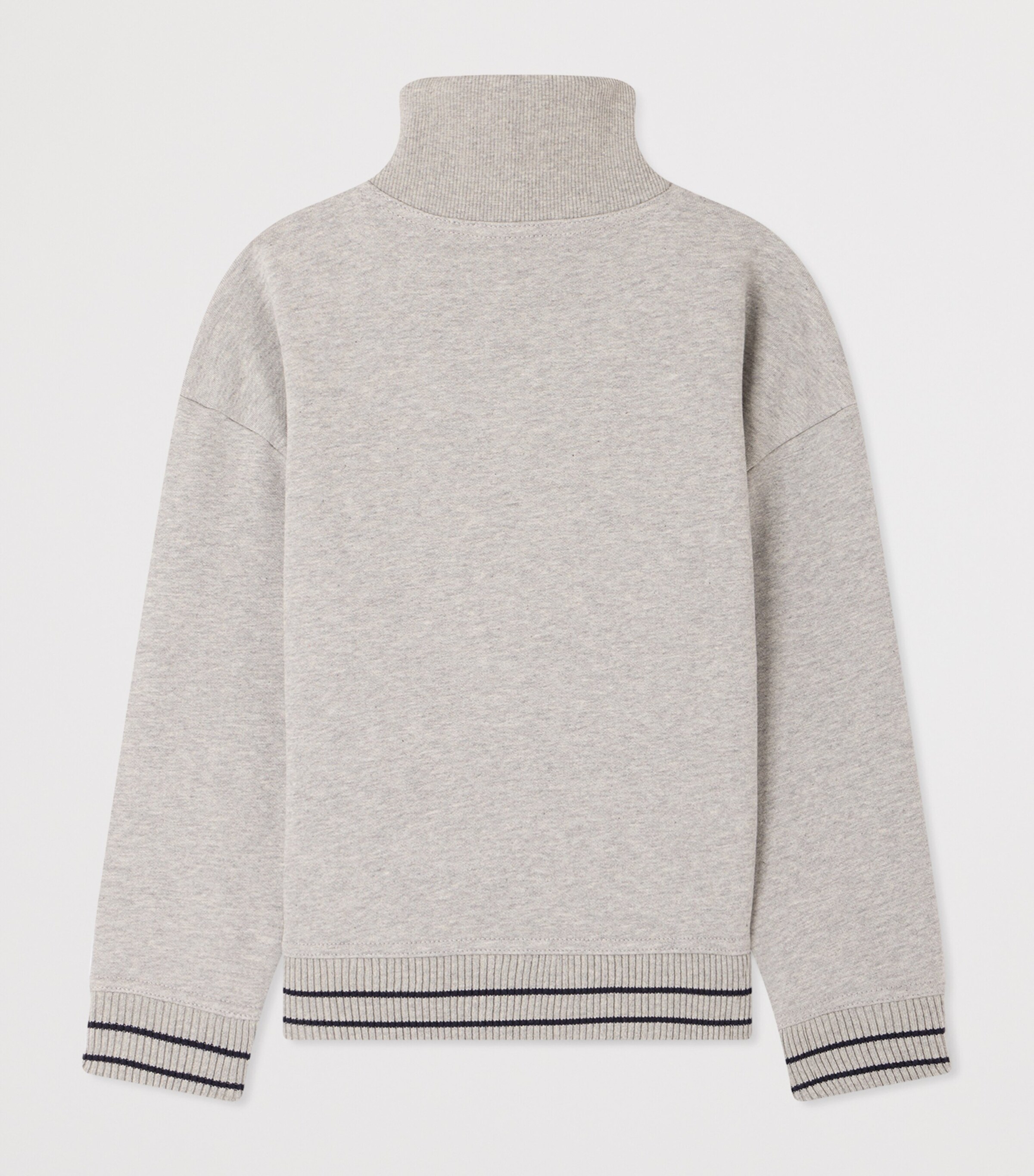 Bonpoint Cotton Quarter-Zip Sweatshirt (4-8 Years) Gris Chine C. Image 2