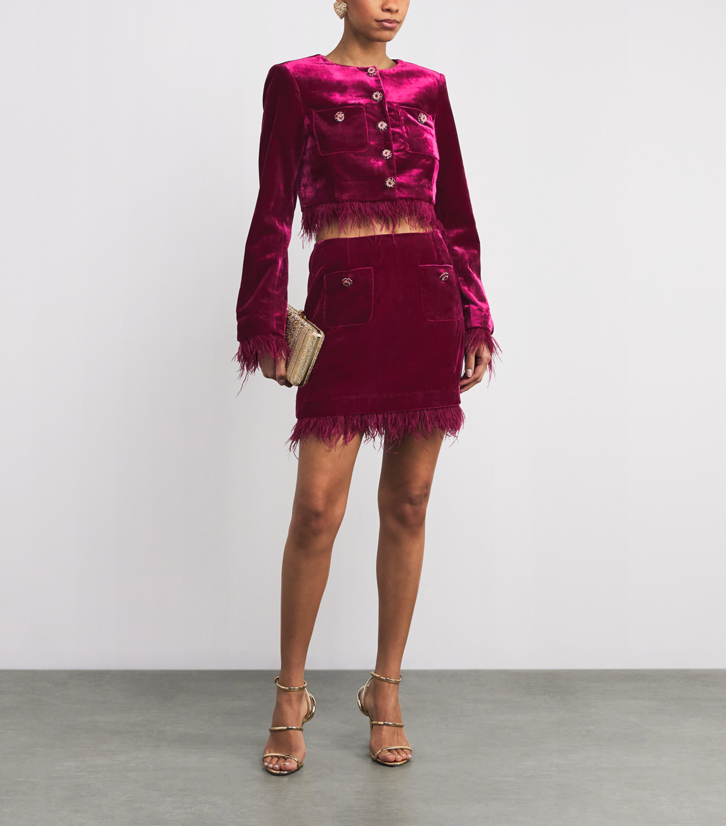 Cinq A Sept Womens Velvet Luna Randi Mini Skirt Red Plum Image 2