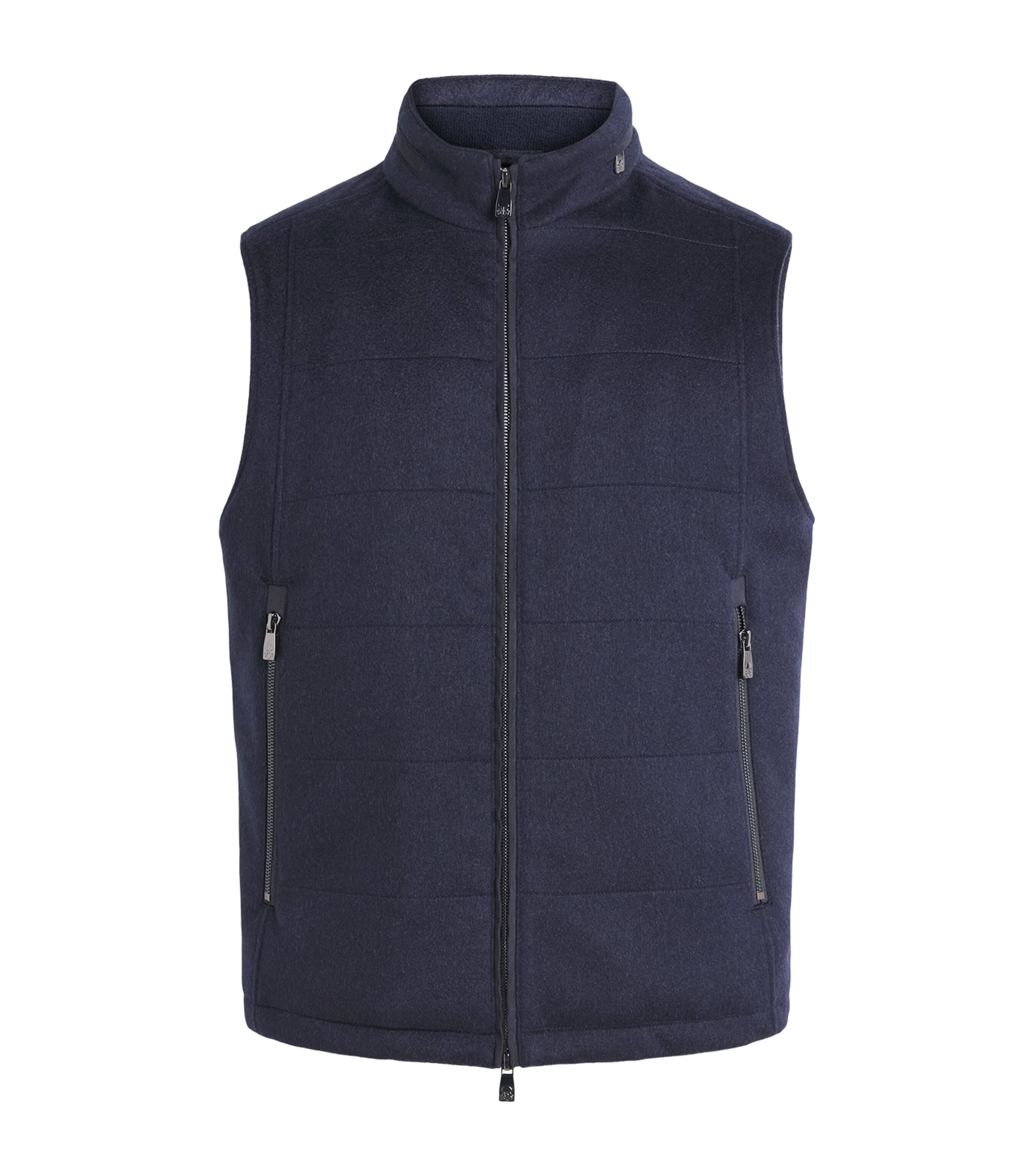 Corneliani Mens Virgin Wool Padded Gilet Navy Blue Image 1