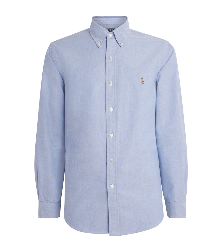 Polo Ralph Lauren Mens Custom Fit Oxford Shirt Blue Image 1