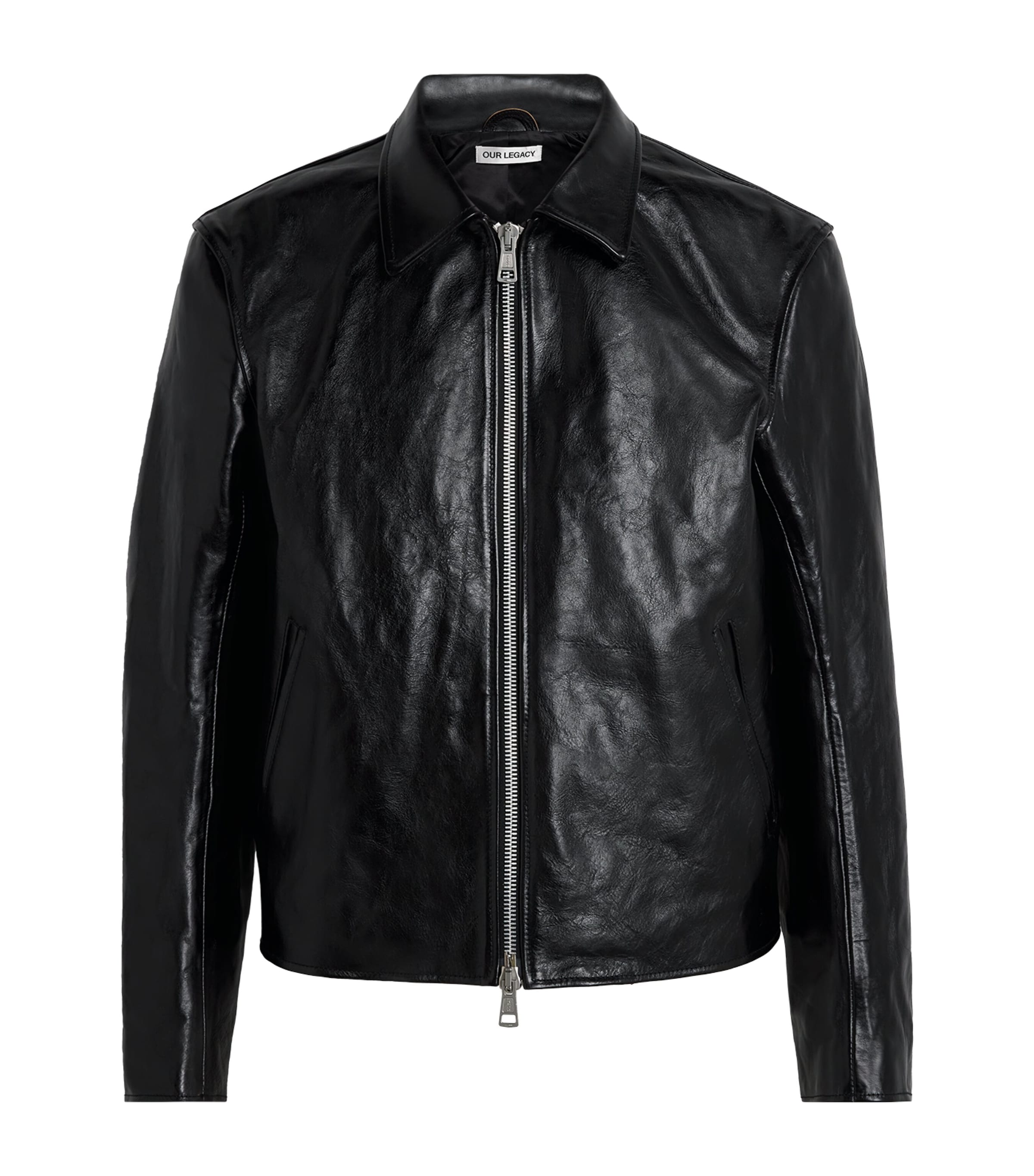 Our Legacy Leather Mini Jacket In Black