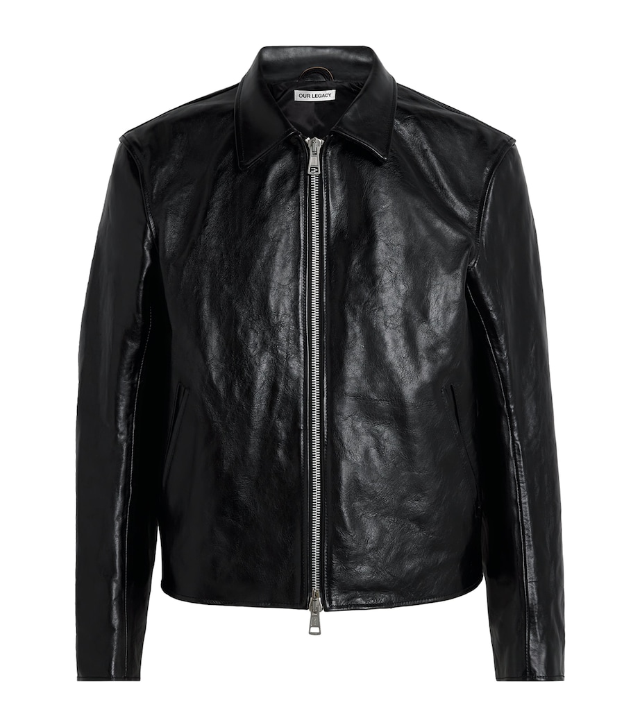Leather Mini Jacket TOP DYED BLK LTHR Image 1