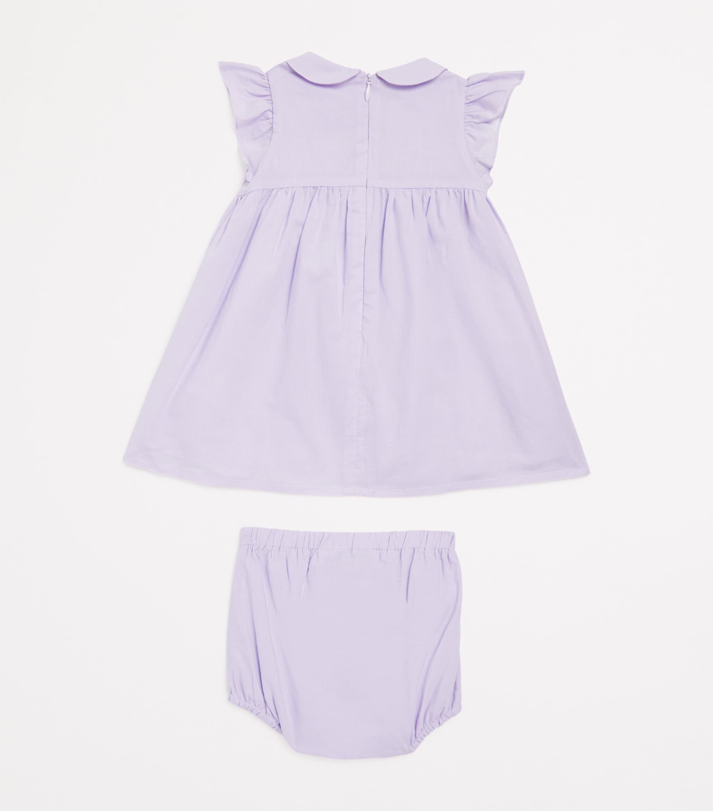 Tartine et Chocolat Cotton Embroidered Dress and Bloomers Set (3 Months-4 Years) Lilas Image 2