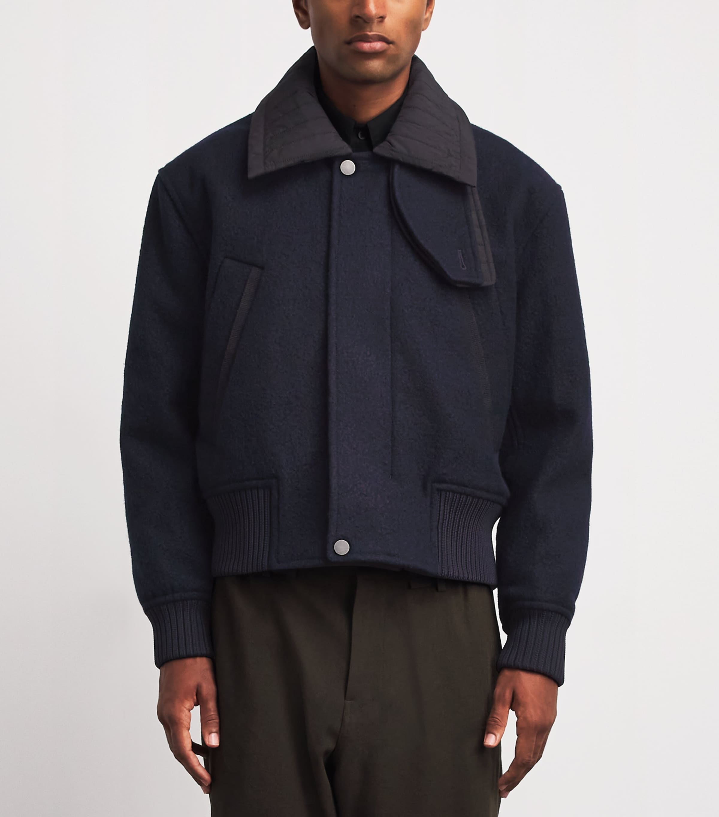 Craig Green Mens Wool Flight Jacket Navy Image 4