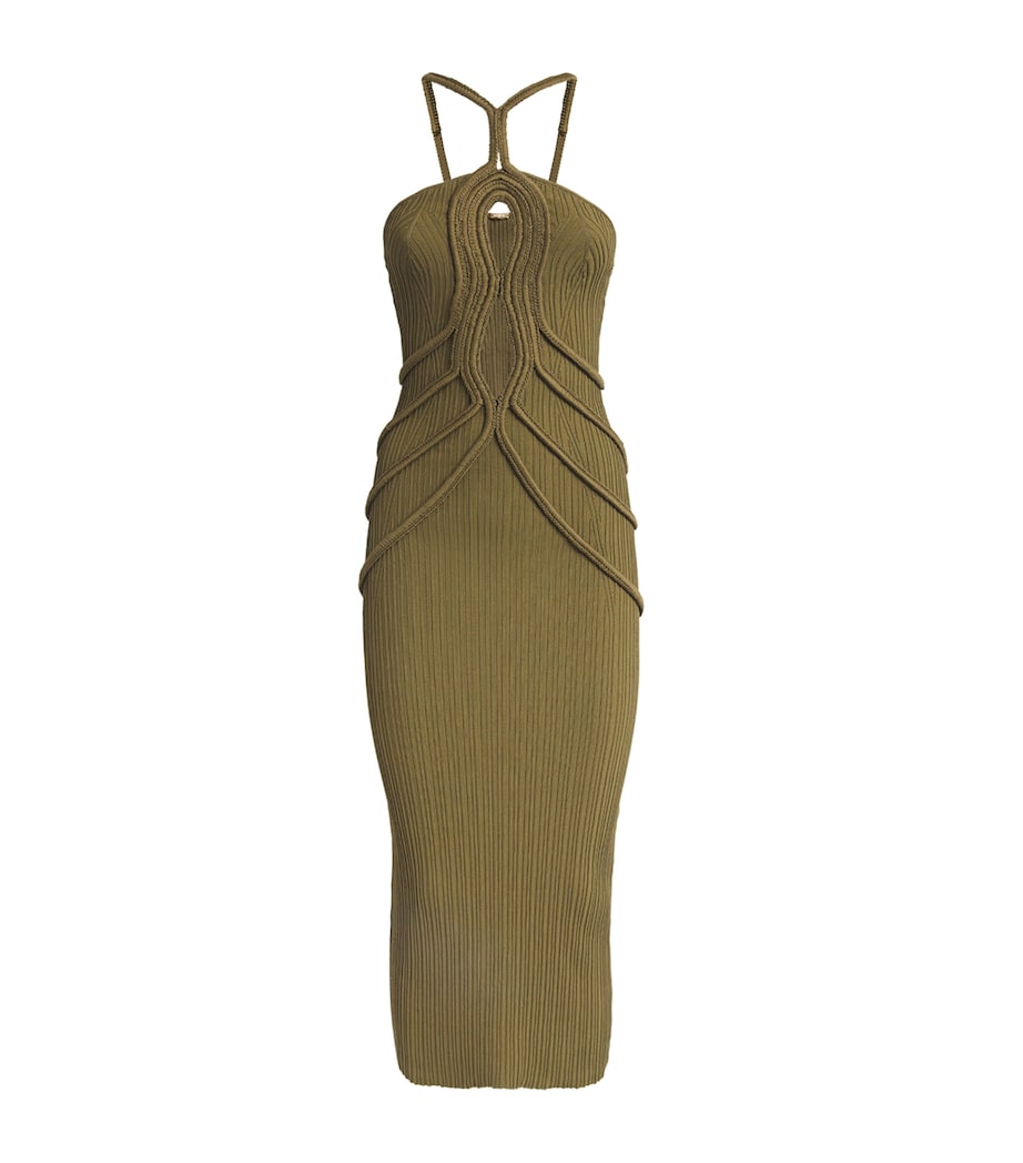 Cult Gaia Green Knitted Halterneck Avery Dress | Harrods ES Cult Gaia Green Knitted Halterneck Avery Dress | Harrods ES