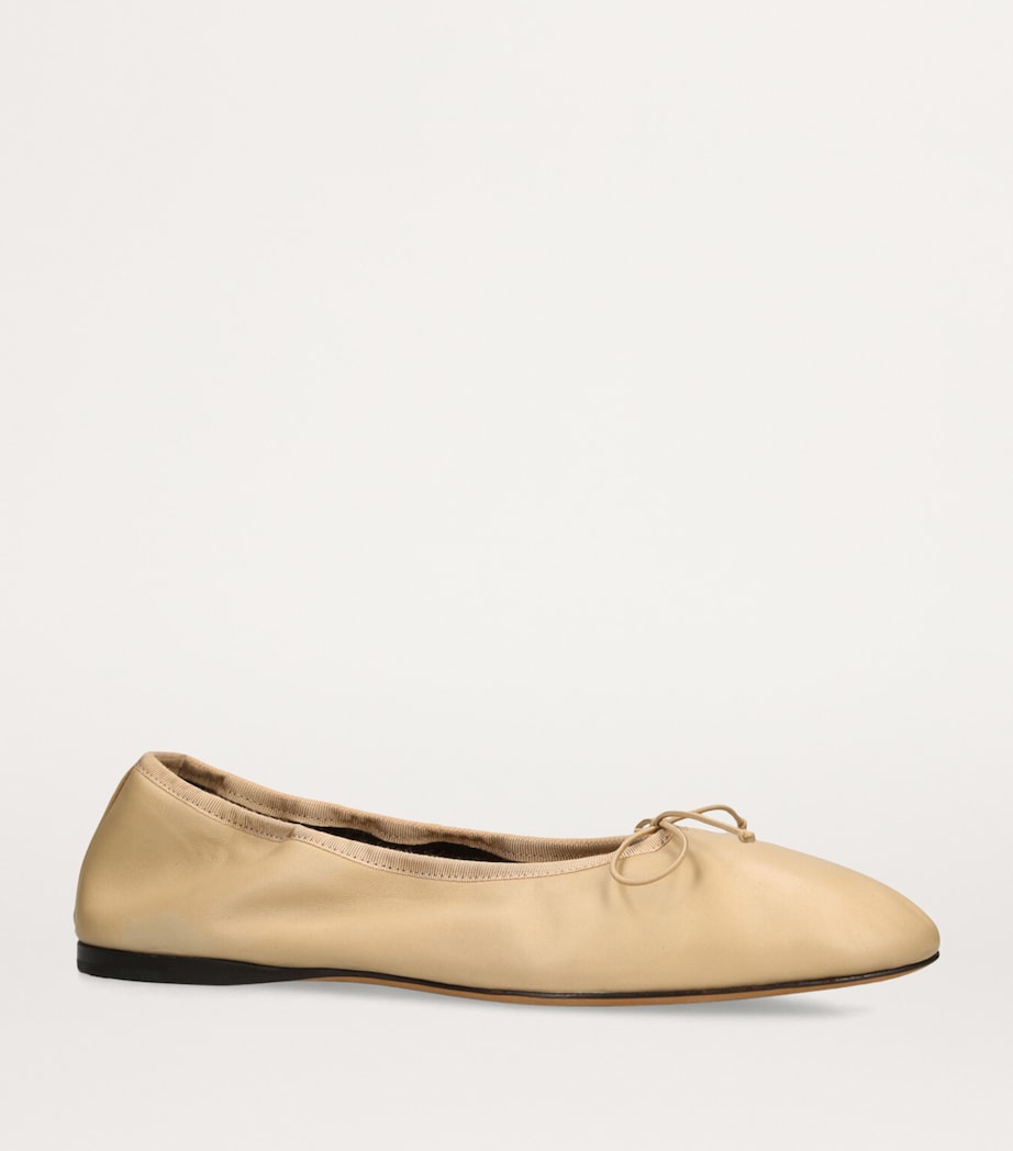 The Row Hereditas Leather Ballet Flats Beige Image 3